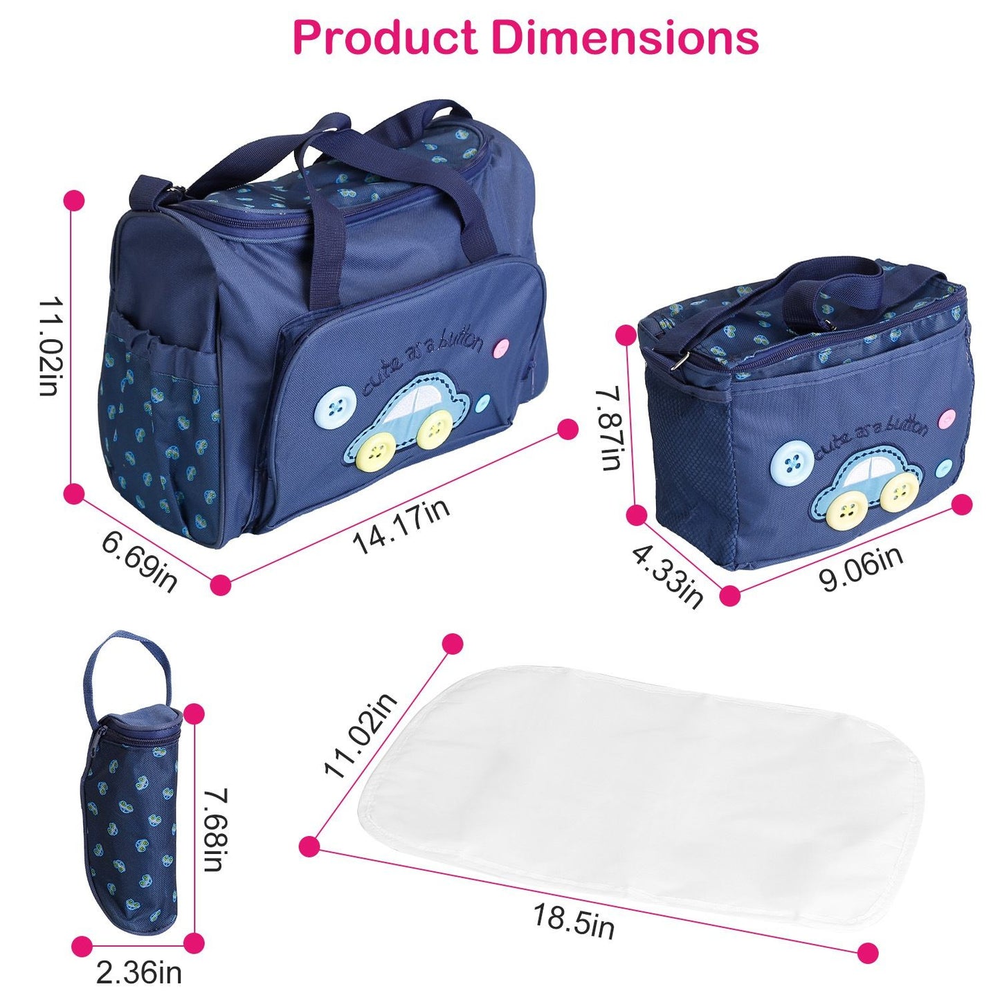 4Pcs Diaper Bag Tote Set Baby Napping Changing Bag Shoulder Mummy Bag - Premium Diaper Bags Set from Doba - Just $63.60! Shop now at Handbags Specialist Headquarter