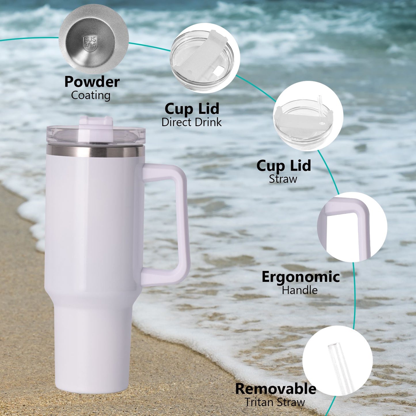 40oz large capacity tumbler With Handle And Straw Lid, Insulated Reusable Stainless Steel Water Bottles Travel Mug Coffee Cup car cup water cup For Men Women Outdoor Camping Driving, gift - Premium Water Bottles from Doba - Just $31.60! Shop now at Handbags Specialist Headquarter