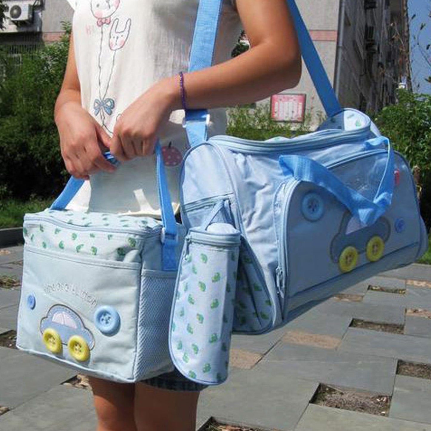 4Pcs Diaper Bag Tote Set Baby Napping Changing Bag Shoulder Mummy Bag - Premium Diaper Bags Set from Doba - Just $63.60! Shop now at Handbags Specialist Headquarter