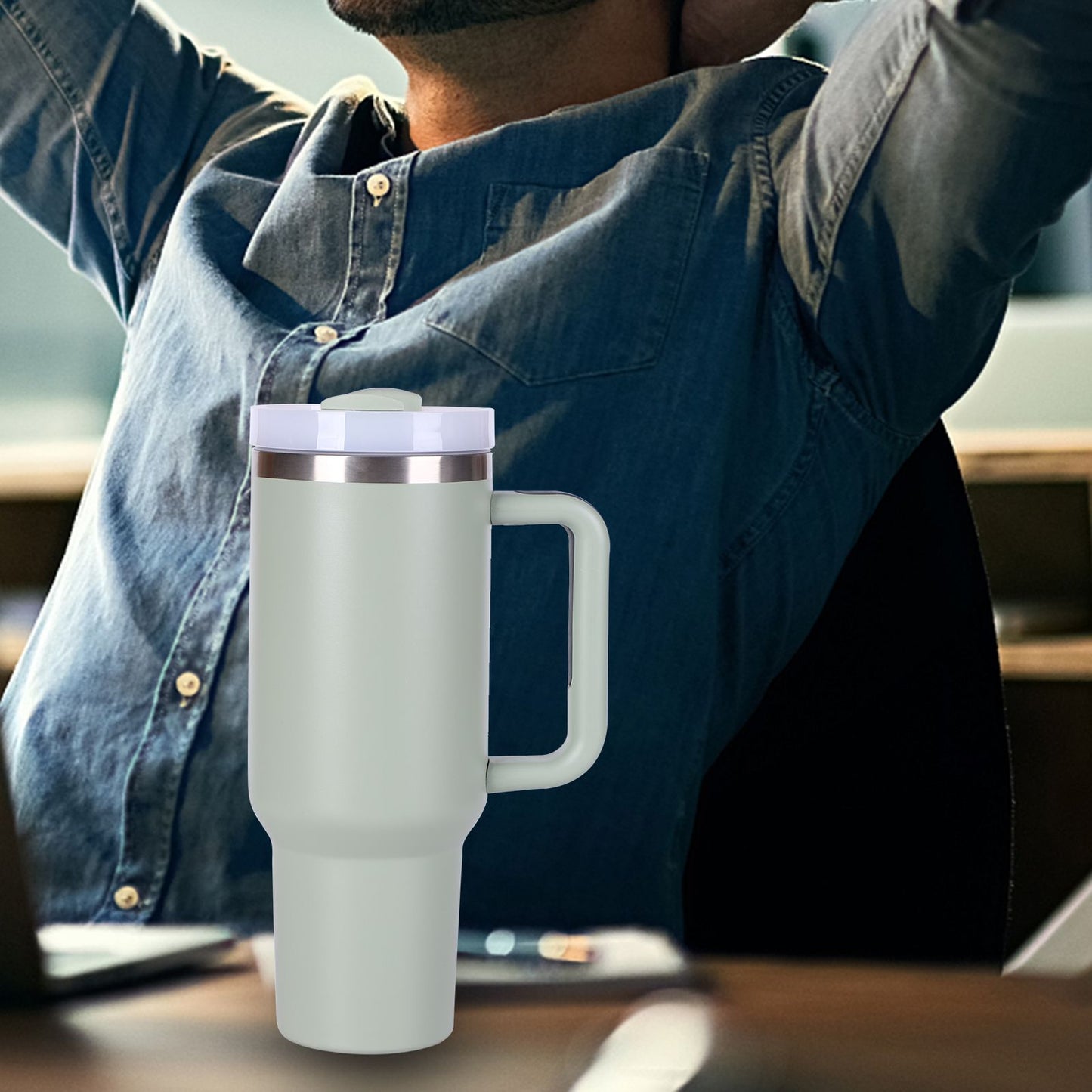 40oz V2 large capacity tumbler, With Handle And Straw Lid, Insulated Reusable Stainless Steel Water Bottles Travel Mug Coffee Cup car cup water cup For Men Women Outdoor Camping Driving, gift - Premium Water Bottles from Doba - Just $31.60! Shop now at Handbags Specialist Headquarter