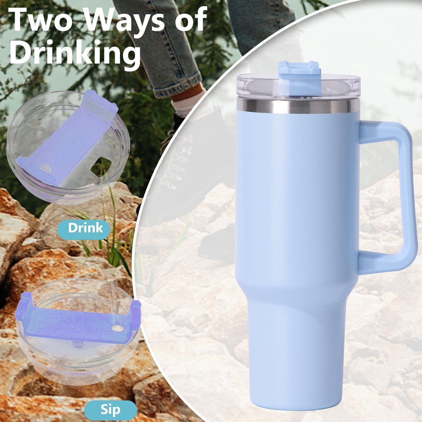 40oz large capacity tumbler, With Handle And Straw Lid, Insulated Reusable Stainless Steel Water Bottles Travel Mug Coffee Cup car cup water cup For Men Women Outdoor Camping Driving, gift - Premium Water Bottles from Doba - Just $31.60! Shop now at Handbags Specialist Headquarter