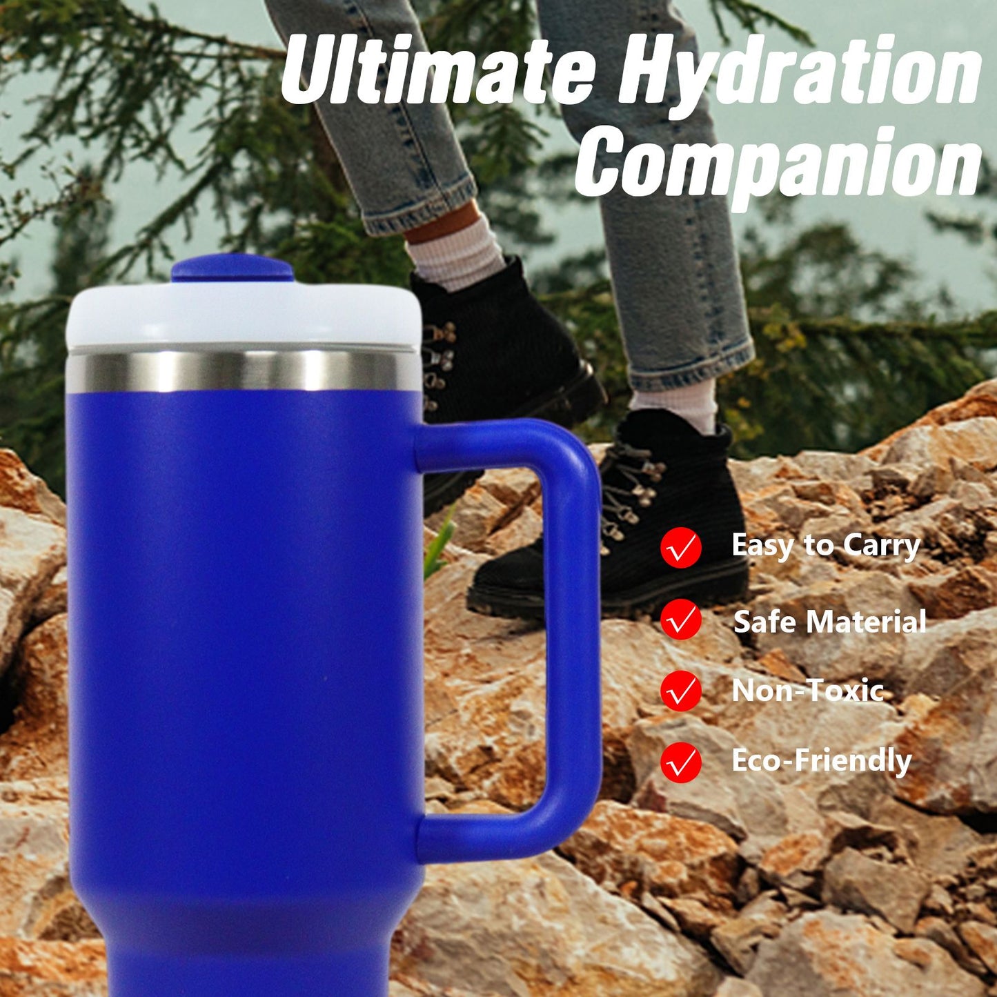 40oz V2 large capacity tumbler, With Handle And Straw Lid, Insulated Reusable Stainless Steel Water Bottles Travel Mug Coffee Cup car cup water cup For Men Women Outdoor Camping Driving, gift - Premium Water Bottles from Doba - Just $31.60! Shop now at Handbags Specialist Headquarter