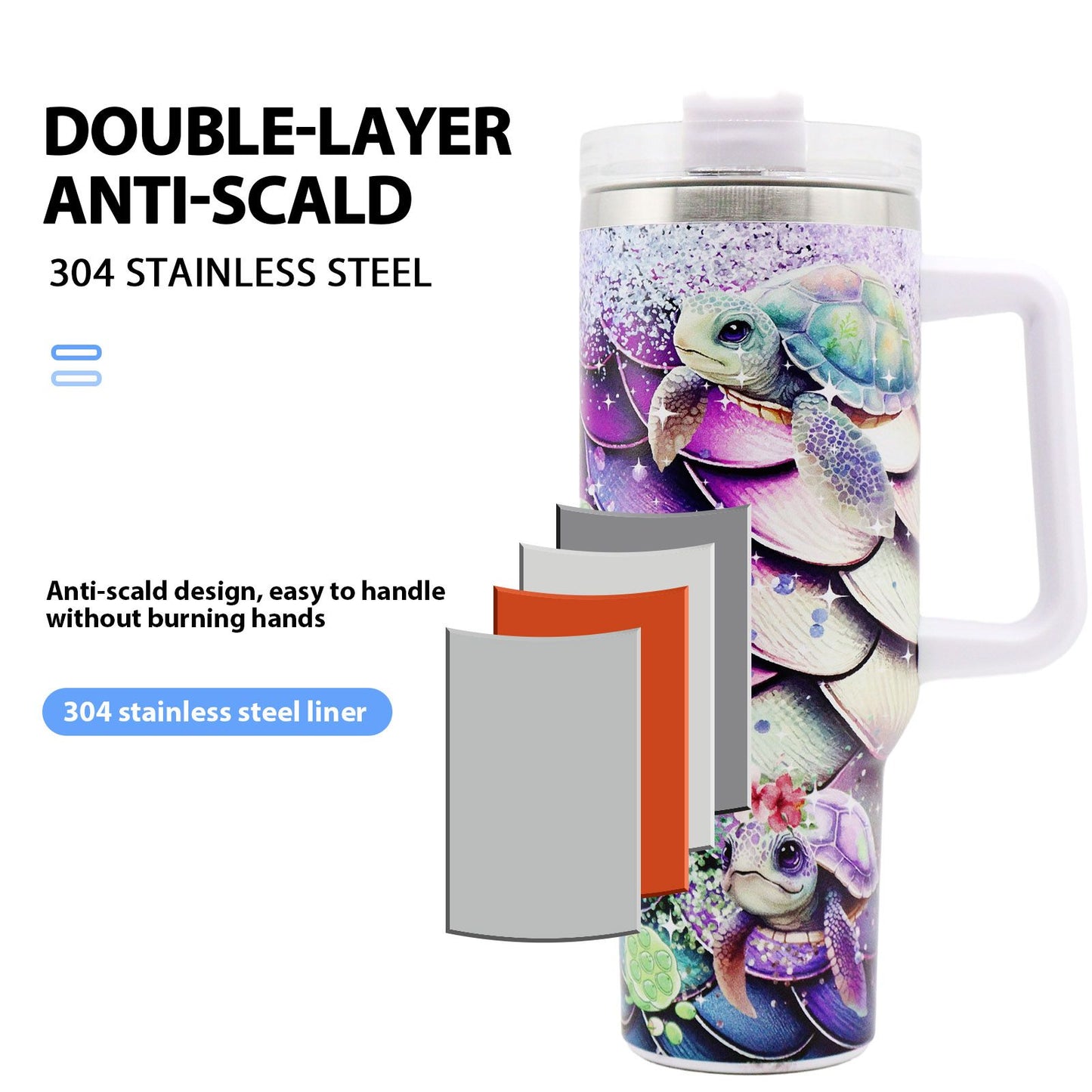 1pc 40oz Water Bottles,5D Little Turtle Series Tumbler,Large Capacity Stainless Steel Tumbler Insulation Cup With Lid And Straw For Women,Camping,Driving,skiing,Thermocoolers.Best Gift - Premium Water Bottles from Doba - Just $31.60! Shop now at Handbags Specialist Headquarter