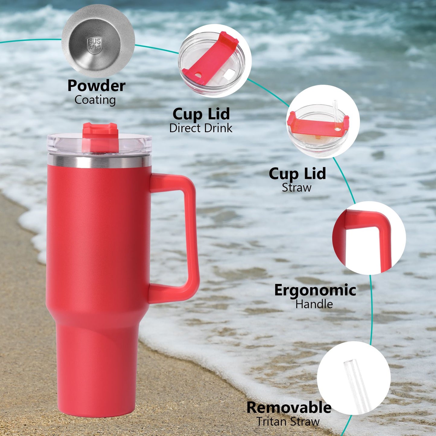 40oz large capacity tumbler, With Handle And Straw Lid, Insulated Reusable Stainless Steel Water Bottles Travel Mug Coffee Cup car cup water cup For Men Women Outdoor Camping Driving, gift - Premium Water Bottles from Doba - Just $31.60! Shop now at Handbags Specialist Headquarter