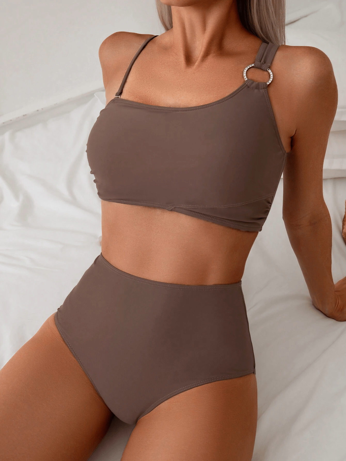 Women's minimalist asymmetrical split style quick drying bikini swimsuit - Premium Swimsuit Set from Doba - Just $28.58! Shop now at Handbags Specialist Headquarter