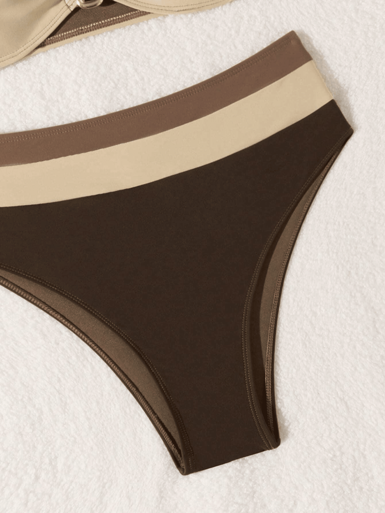 Women's two-piece coffee colored bikini swimsuit strapless fashion quick drying - Premium Swimsuit Set from Doba - Just $28.98! Shop now at Handbags Specialist Headquarter