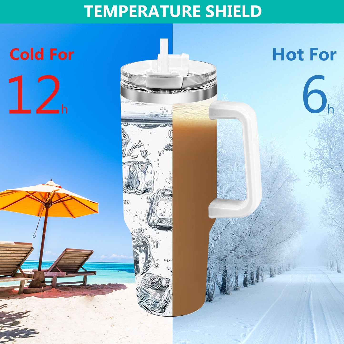 40oz 5D cowprint Insulated Tumbler With Handle And Straw Lid Portable Large Capacity water bottle, Heat preservation,304 Stainless Steel Cup For Outdoor Sports, Travel & Camping Birthday Gift - Premium Water Bottles from Doba - Just $39.48! Shop now at Handbags Specialist Headquarter