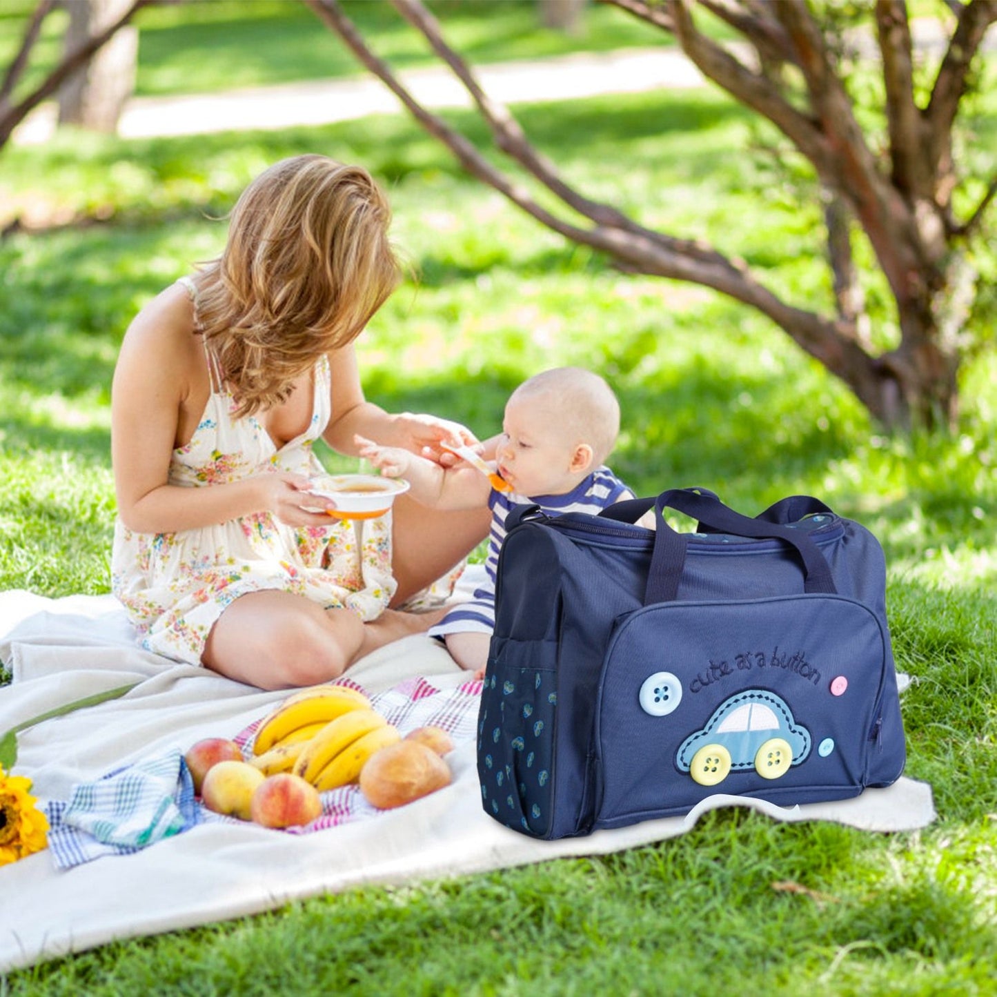 4Pcs Diaper Bag Tote Set Baby Napping Changing Bag Shoulder Mummy Bag with Diaper Changing Pad - Premium Diaper Bags Set from Doba - Just $79.65! Shop now at Handbags Specialist Headquarter