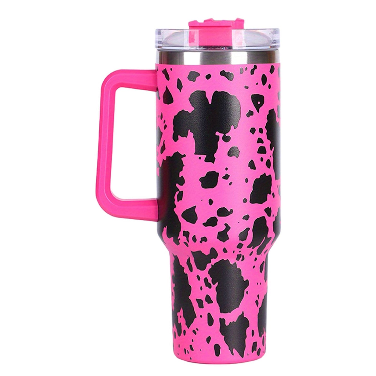 40oz 5D cowprint Insulated Tumbler With Handle And Straw Lid Portable Large Capacity water bottle, Heat preservation,304 Stainless Steel Cup For Outdoor Sports, Travel & Camping Birthday Gift - Premium Water Bottles from Doba - Just $39.48! Shop now at Handbags Specialist Headquarter