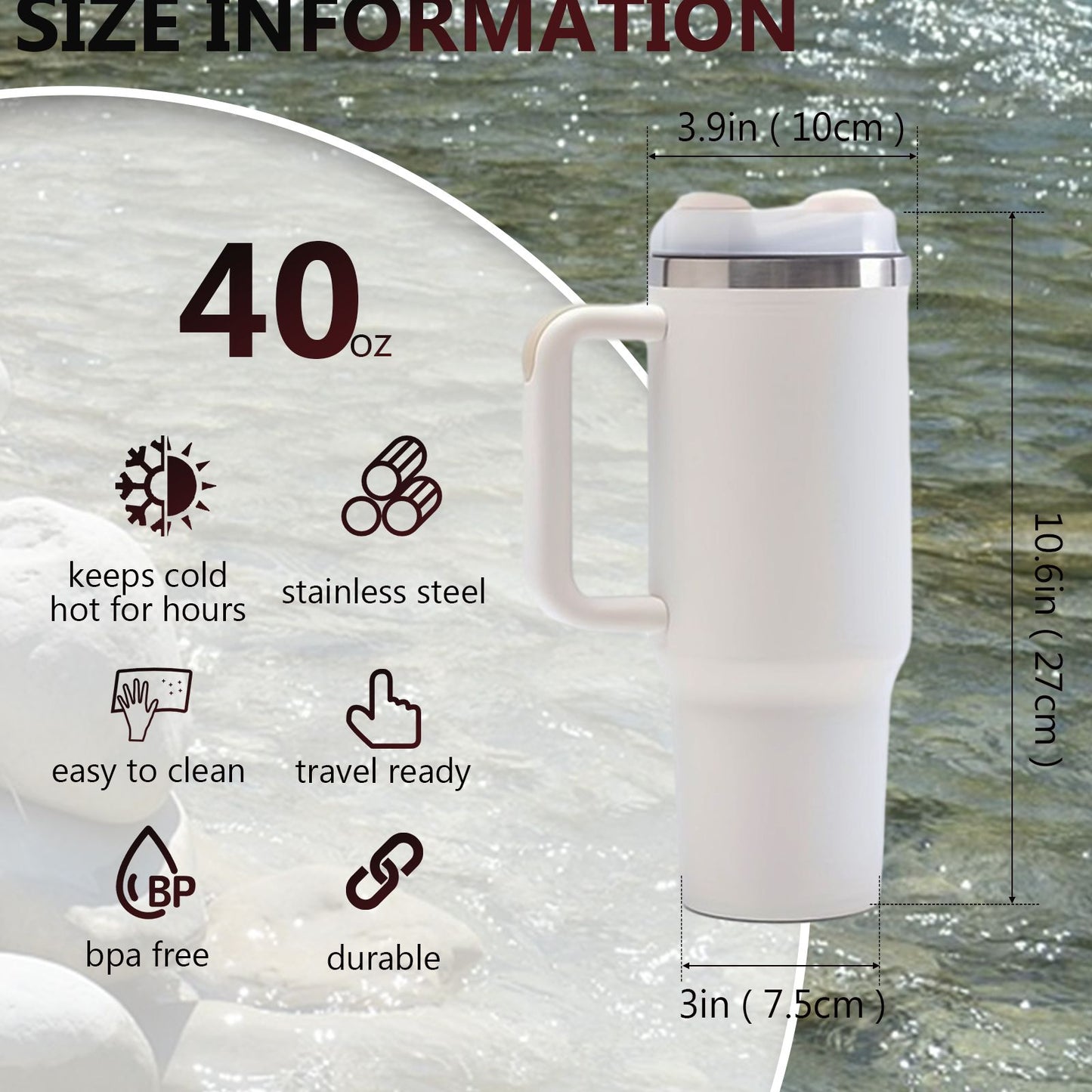 40oz V2 large capacity tumbler, With Handle And Straw Lid, Insulated Reusable Stainless Steel Water Bottles Travel Mug Coffee Cup car cup water cup For Men Women Outdoor Camping Driving, gift - Premium Water Bottles from Doba - Just $31.60! Shop now at Handbags Specialist Headquarter