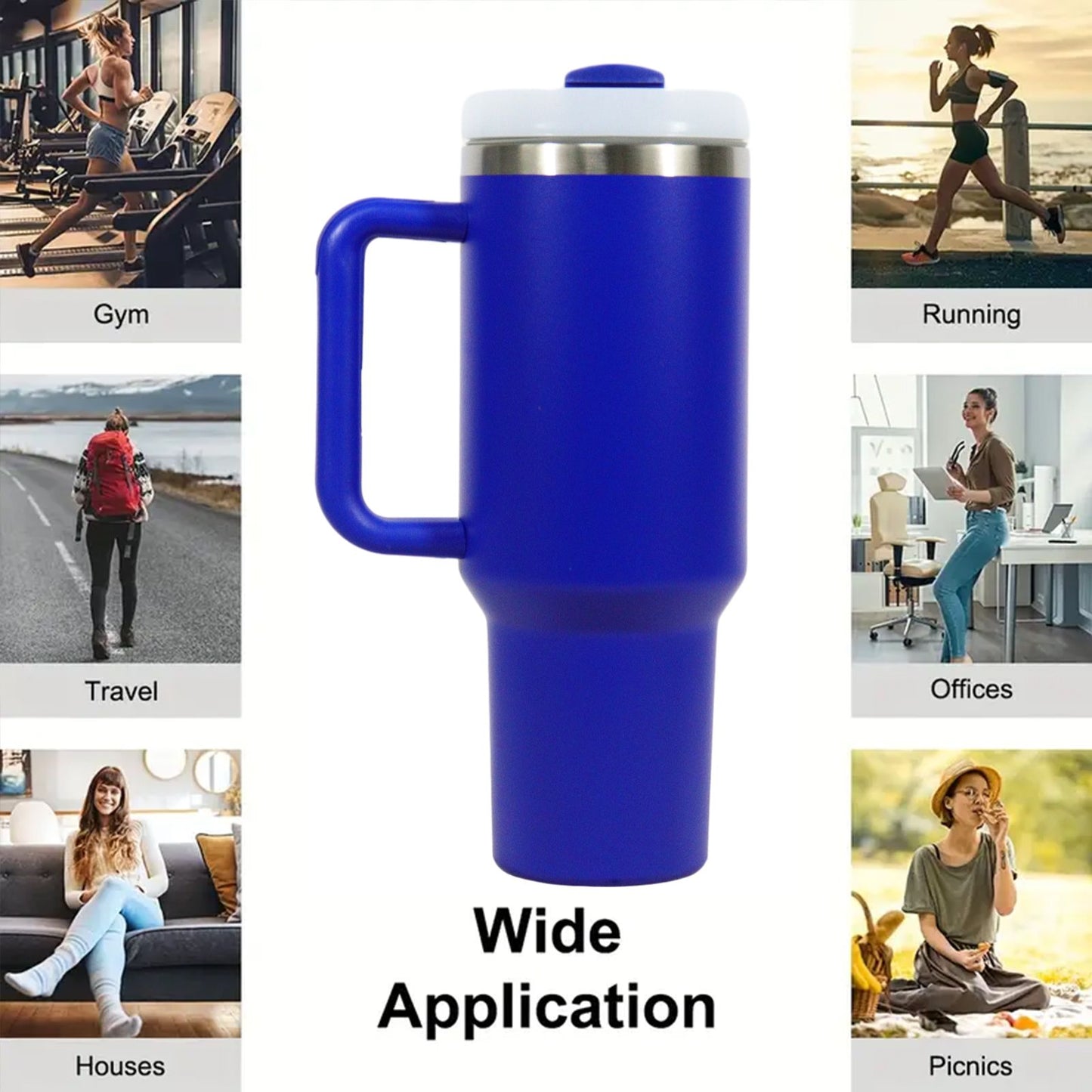 40oz V2 large capacity tumbler, With Handle And Straw Lid, Insulated Reusable Stainless Steel Water Bottles Travel Mug Coffee Cup car cup water cup For Men Women Outdoor Camping Driving, gift - Premium Water Bottles from Doba - Just $31.60! Shop now at Handbags Specialist Headquarter