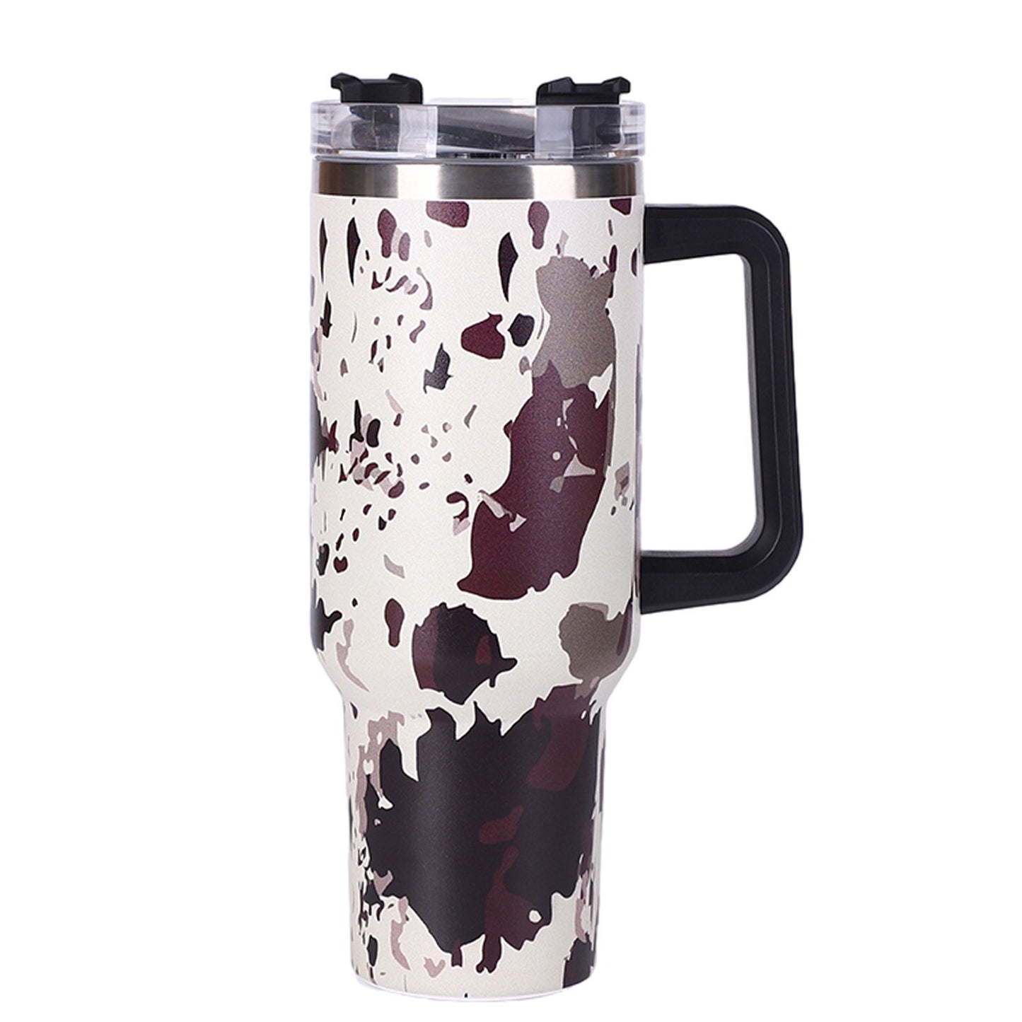 40oz 5D cowprint Insulated Tumbler With Handle And Straw Lid Portable Large Capacity water bottle, Heat preservation,304 Stainless Steel Cup For Outdoor Sports, Travel & Camping Birthday Gift - Premium Water Bottles from Doba - Just $39.48! Shop now at Handbags Specialist Headquarter