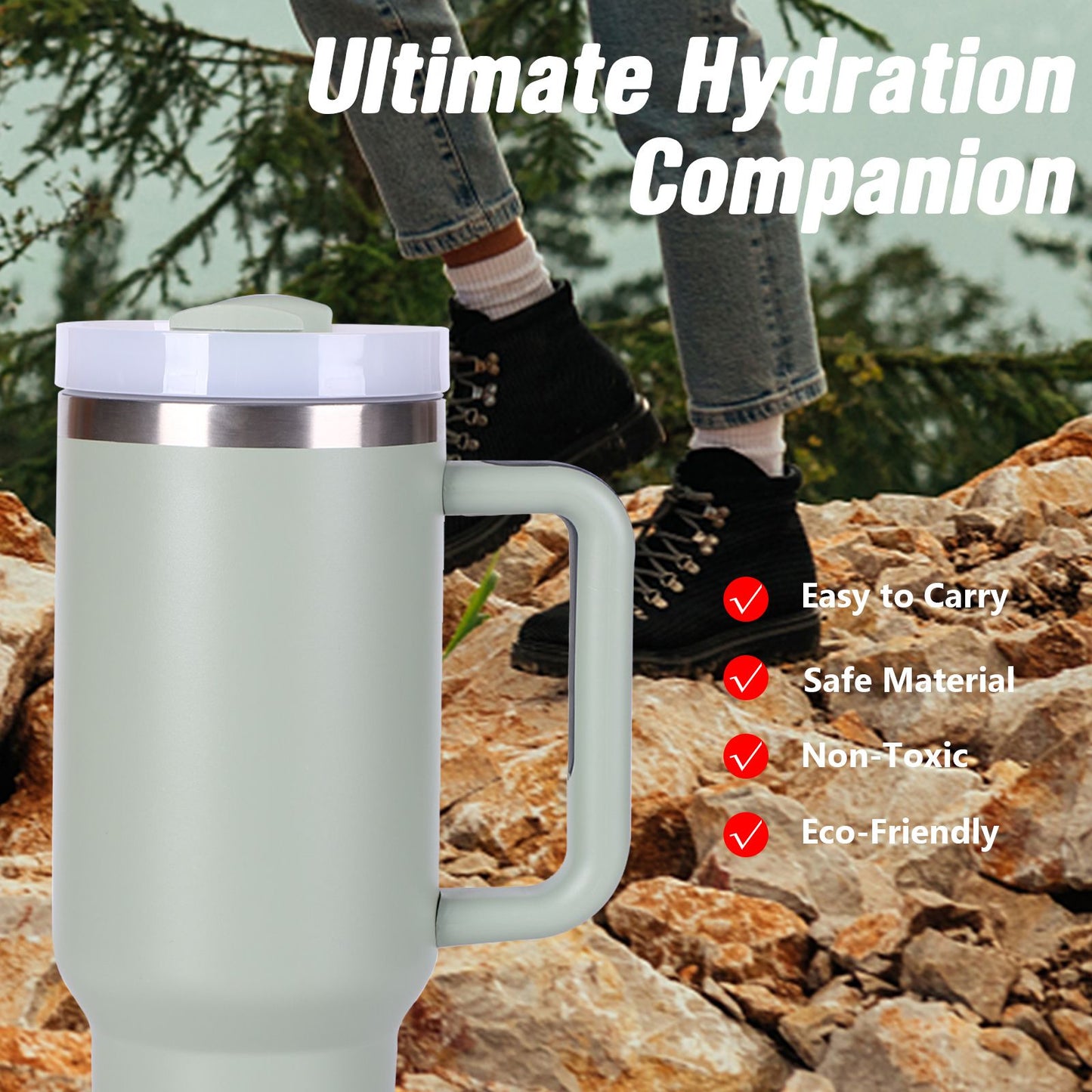 40oz V2 large capacity tumbler, With Handle And Straw Lid, Insulated Reusable Stainless Steel Water Bottles Travel Mug Coffee Cup car cup water cup For Men Women Outdoor Camping Driving, gift - Premium Water Bottles from Doba - Just $31.60! Shop now at Handbags Specialist Headquarter