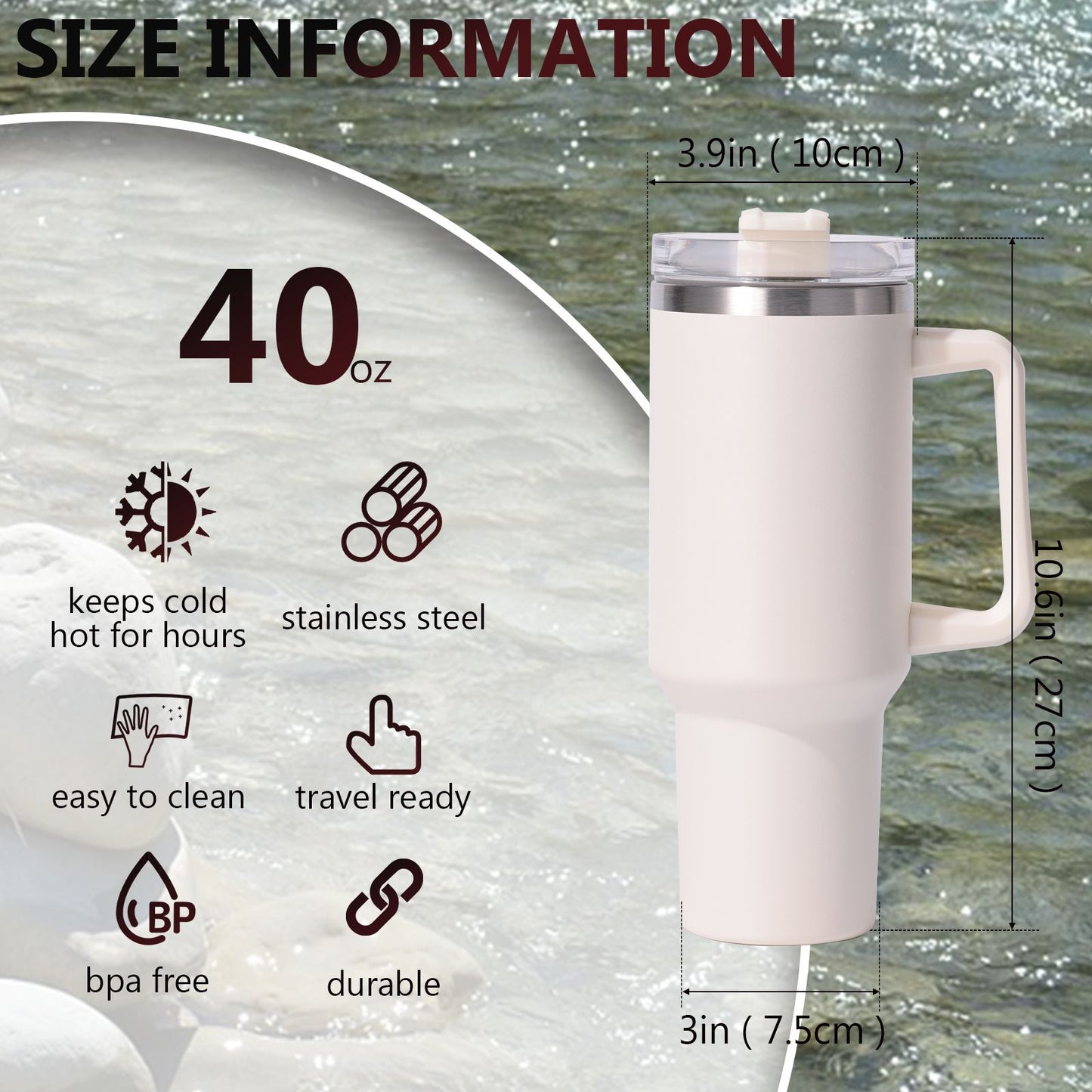 40oz large capacity tumbler, With Handle And Straw Lid, Insulated Reusable Stainless Steel Water Bottles Travel Mug Coffee Cup car cup water cup For Men Women Outdoor Camping Driving, gift - Premium Water Bottles from Doba - Just $31.60! Shop now at Handbags Specialist Headquarter