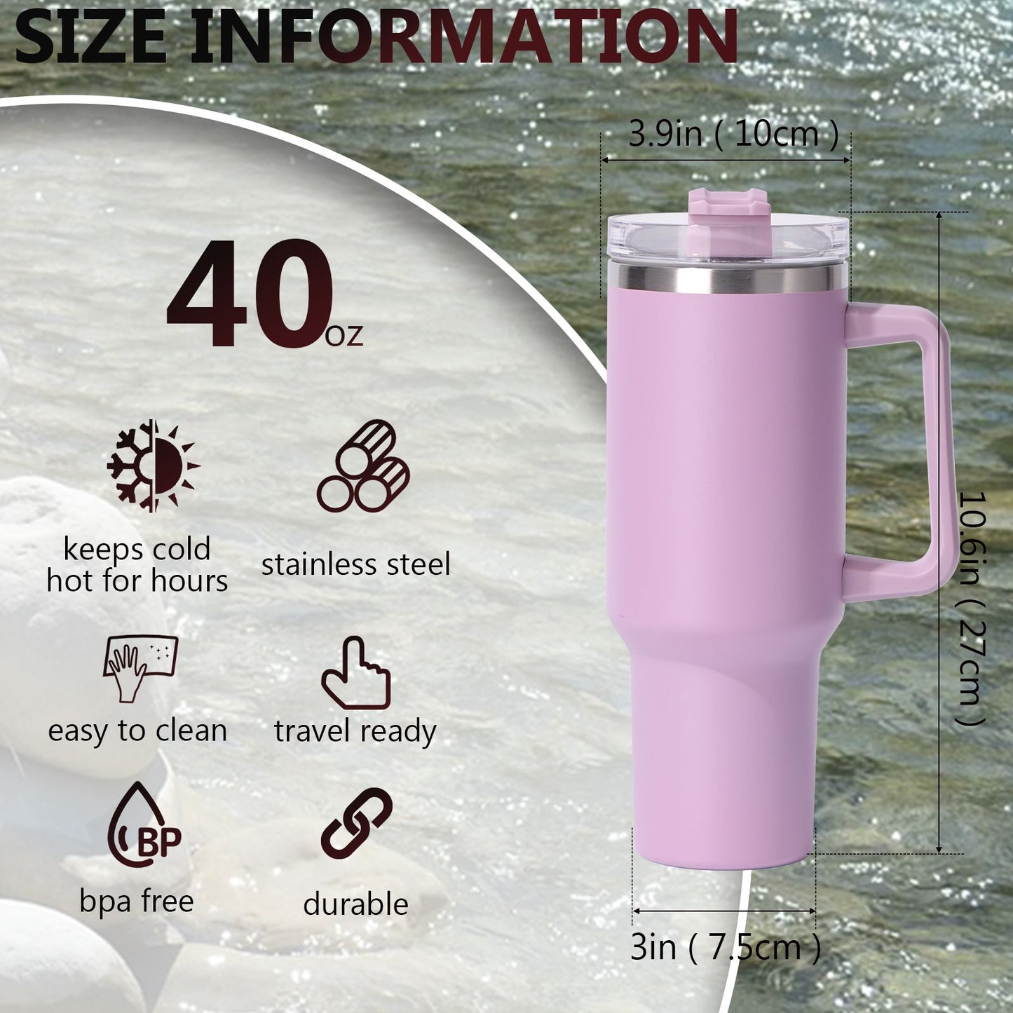 40oz large capacity tumbler, With Handle And Straw Lid, Insulated Reusable Stainless Steel Water Bottles Travel Mug Coffee Cup car cup water cup For Men Women Outdoor Camping Driving, gift - Premium Water Bottles from Doba - Just $31.60! Shop now at Handbags Specialist Headquarter