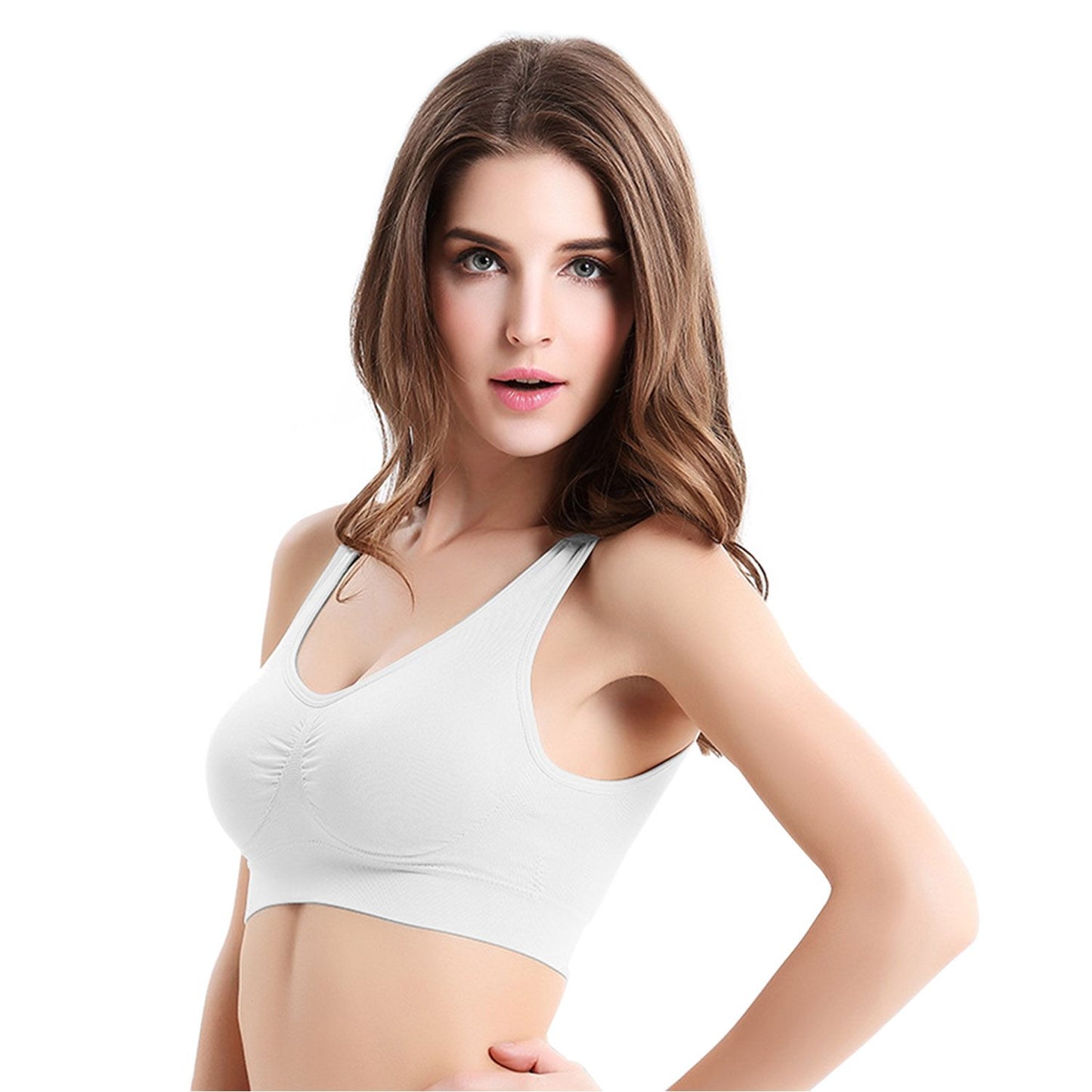 3 Pack Sport Bras For Women Seamless Wire free Bra Light Support Tank Tops For Fitness Workout Sports Yoga Sleep Wearing - Premium Tops from Doba - Just $32.50! Shop now at Handbags Specialist Headquarter