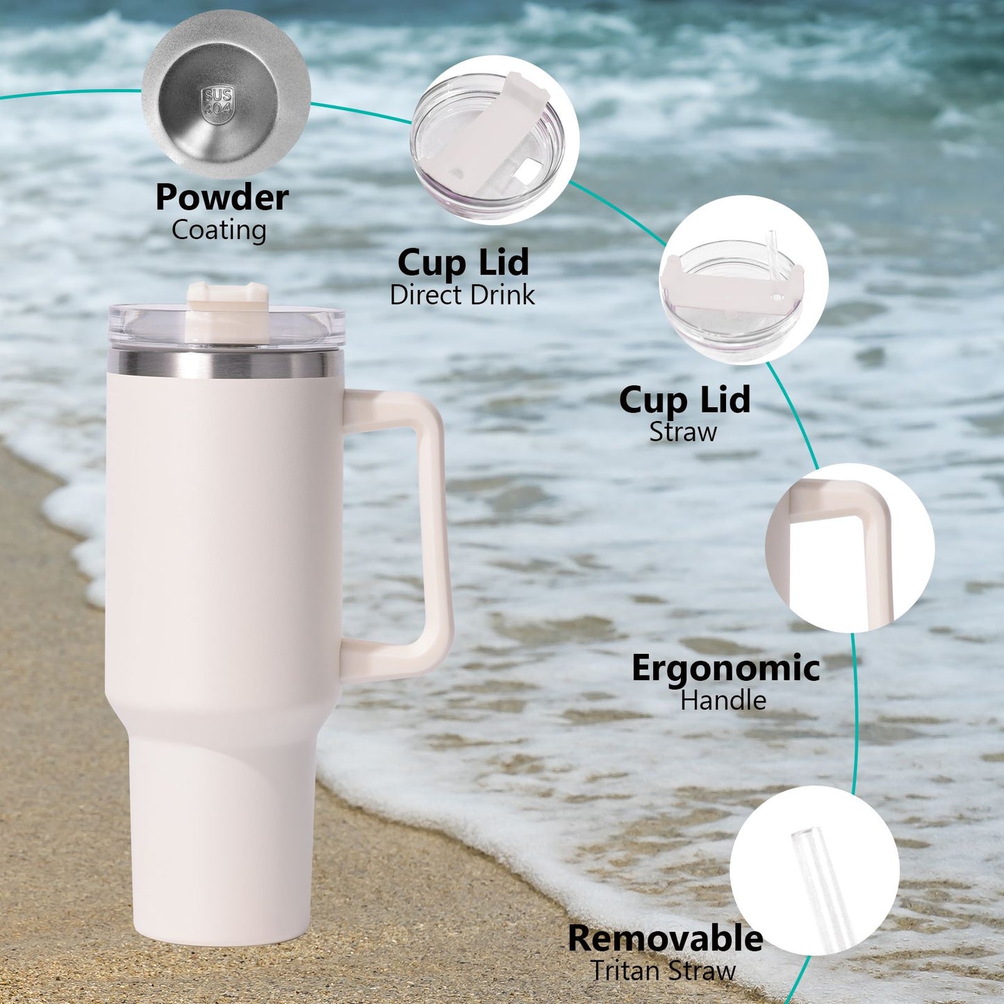40oz large capacity tumbler, With Handle And Straw Lid, Insulated Reusable Stainless Steel Water Bottles Travel Mug Coffee Cup car cup water cup For Men Women Outdoor Camping Driving, gift - Premium Water Bottles from Doba - Just $31.60! Shop now at Handbags Specialist Headquarter