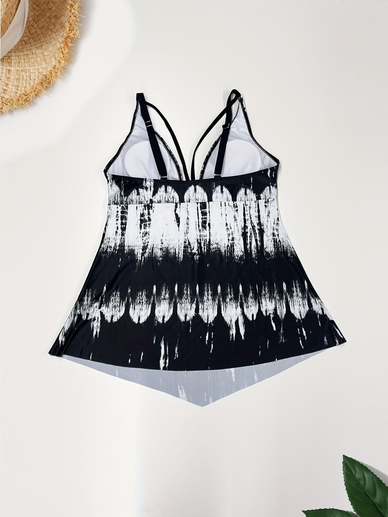 Plus Size Casual Tankini Set, Women's Plus Colorblock Geometric Print Cut Out Strappy Cami Top & Panty Swimsuit Two Piece Set - Premium Swimsuit Set from Doba - Just $39.68! Shop now at Handbags Specialist Headquarter