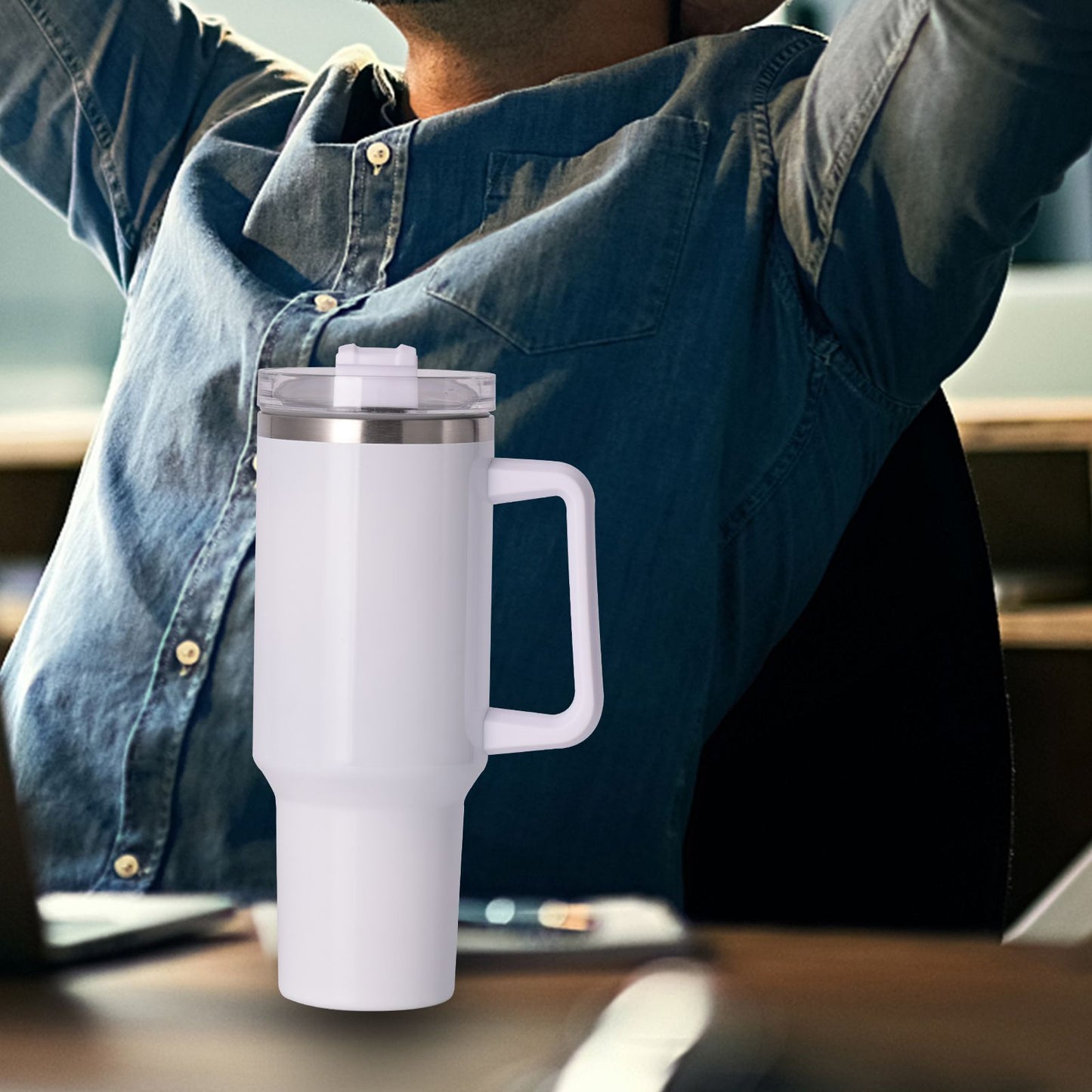 40oz large capacity tumbler With Handle And Straw Lid, Insulated Reusable Stainless Steel Water Bottles Travel Mug Coffee Cup car cup water cup For Men Women Outdoor Camping Driving, gift - Premium Water Bottles from Doba - Just $31.60! Shop now at Handbags Specialist Headquarter