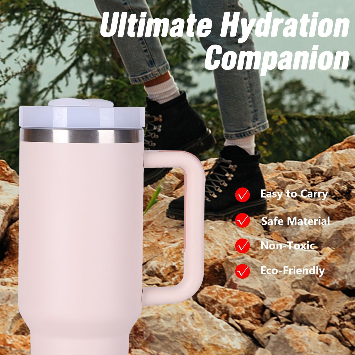 40oz V2 large capacity tumbler, With Handle And Straw Lid, Insulated Reusable Stainless Steel Water Bottles Travel Mug Coffee Cup car cup water cup For Men Women Outdoor Camping Driving, gift - Premium Water Bottles from Doba - Just $31.60! Shop now at Handbags Specialist Headquarter
