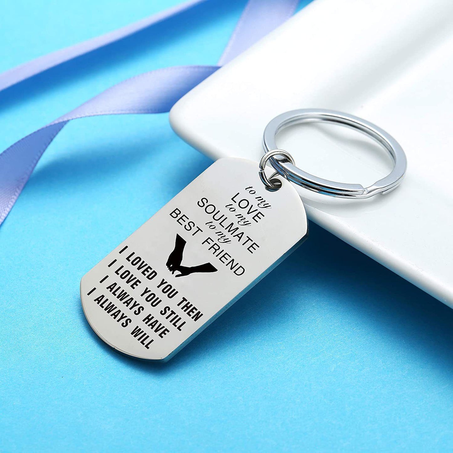 Stainless Steel Keychain Holding Hands - Premium Key chain from Doba - Just $16.93! Shop now at Handbags Specialist Headquarter