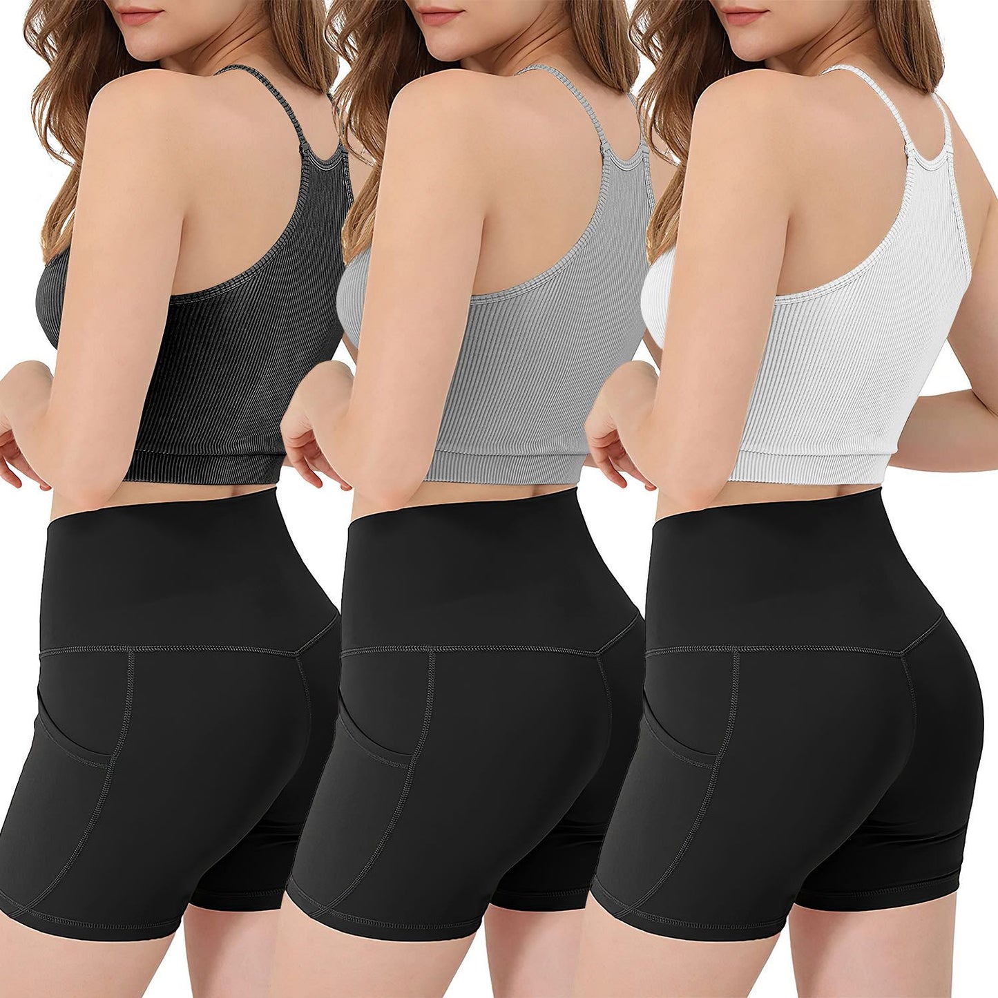 3 Pack Women Crop Basic Tank Top Ribbed Knit Sleeveless Round Neck 9 Color Machine Wash Summer Crop S to XL - Premium Tops from Doba - Just $55.80! Shop now at Handbags Specialist Headquarter