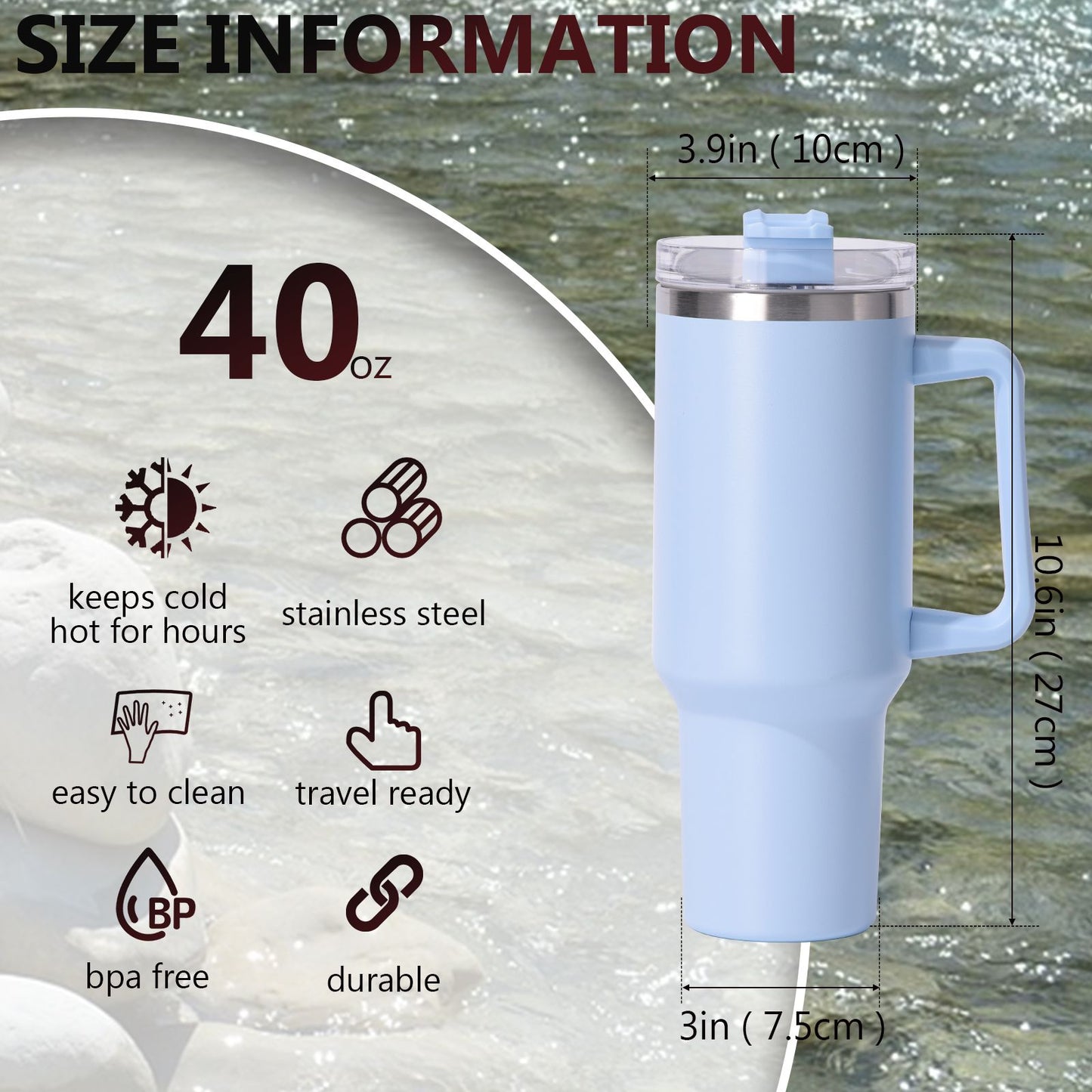 40oz large capacity tumbler, With Handle And Straw Lid, Insulated Reusable Stainless Steel Water Bottles Travel Mug Coffee Cup car cup water cup For Men Women Outdoor Camping Driving, gift - Premium Water Bottles from Doba - Just $31.60! Shop now at Handbags Specialist Headquarter