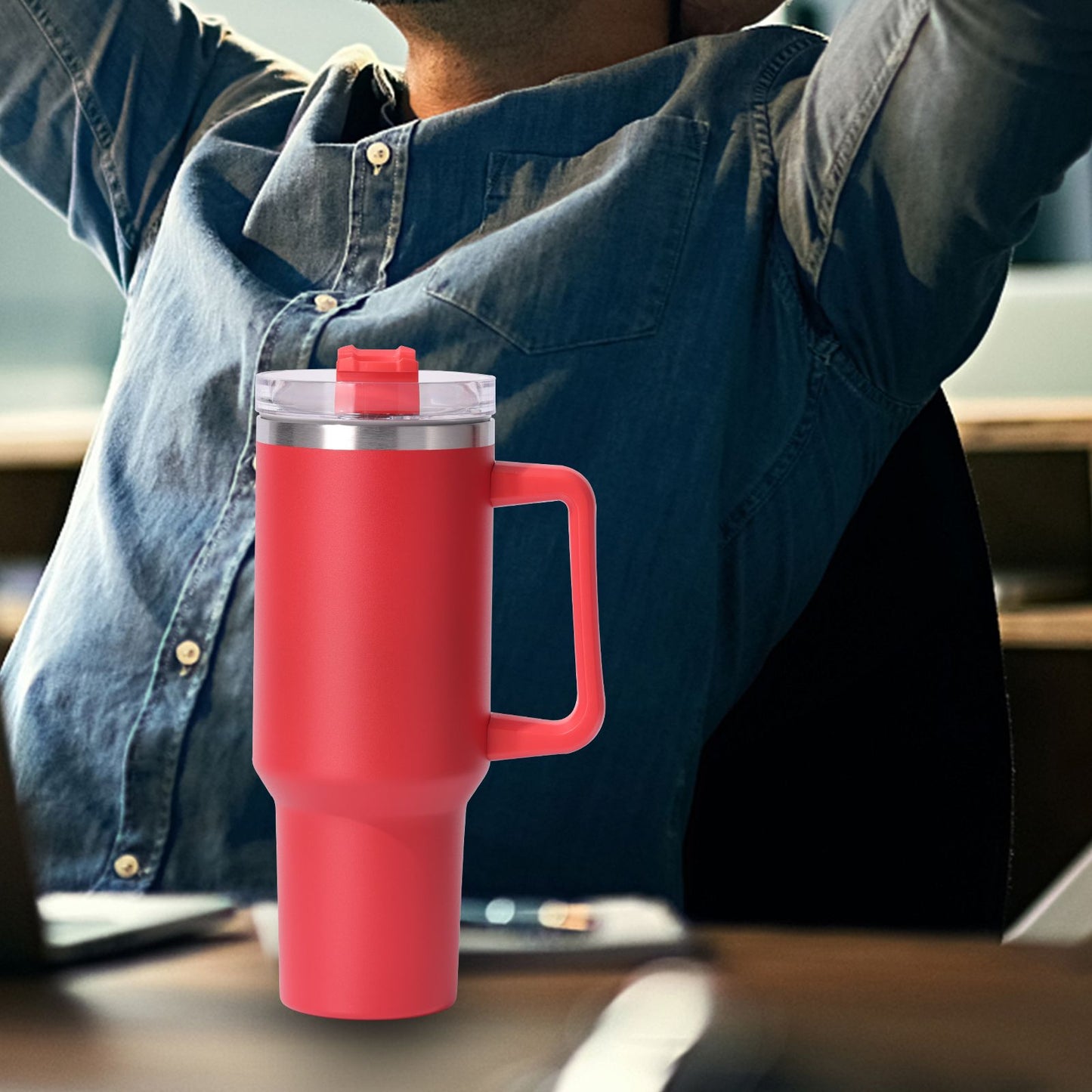 40oz large capacity tumbler, With Handle And Straw Lid, Insulated Reusable Stainless Steel Water Bottles Travel Mug Coffee Cup car cup water cup For Men Women Outdoor Camping Driving, gift - Premium Water Bottles from Doba - Just $31.60! Shop now at Handbags Specialist Headquarter