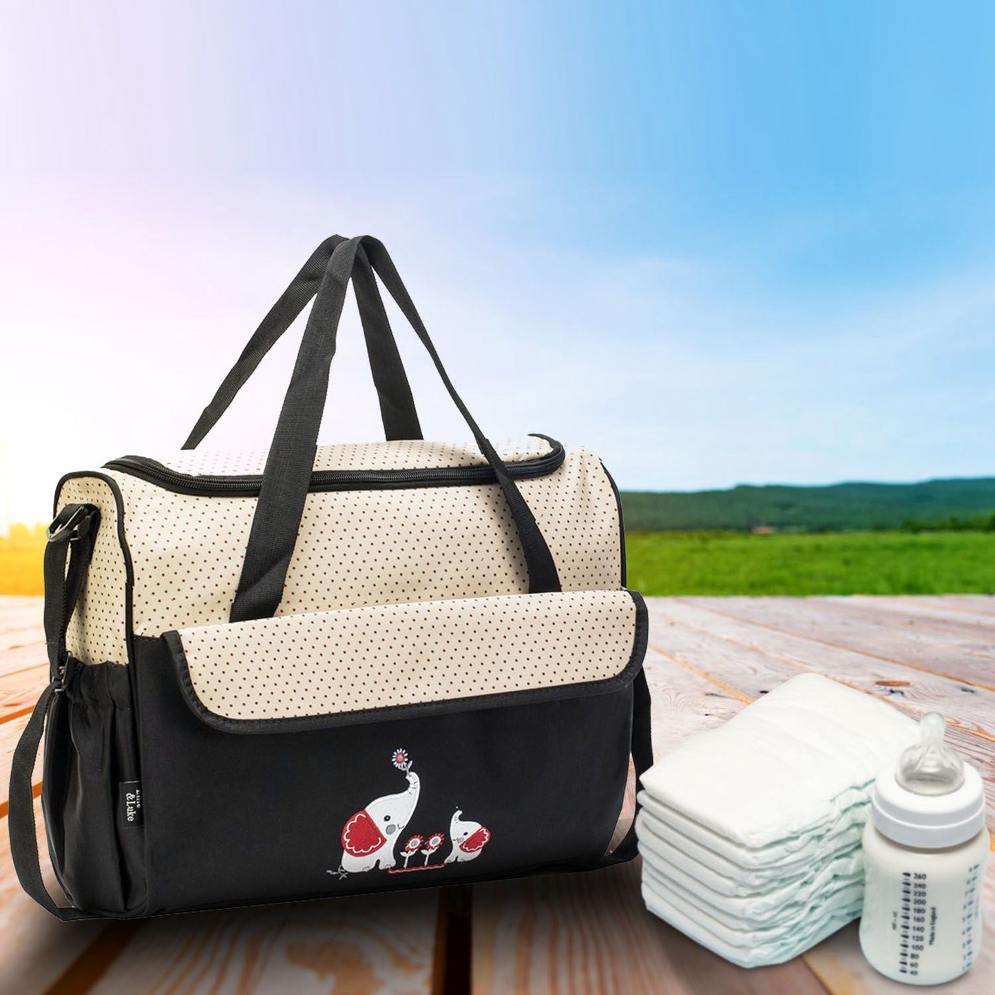 11Pcs Baby Nappy Diaper Bags Set for Mom Dad Mummy Shoulder Bags Multifunctional Diaper Handbags with Food Bag Bottle Bag Diaper Pad Burp Cloth 2 Hook Straps - Premium Diaper Bags Set from Doba - Just $112.54! Shop now at Handbags Specialist Headquarter