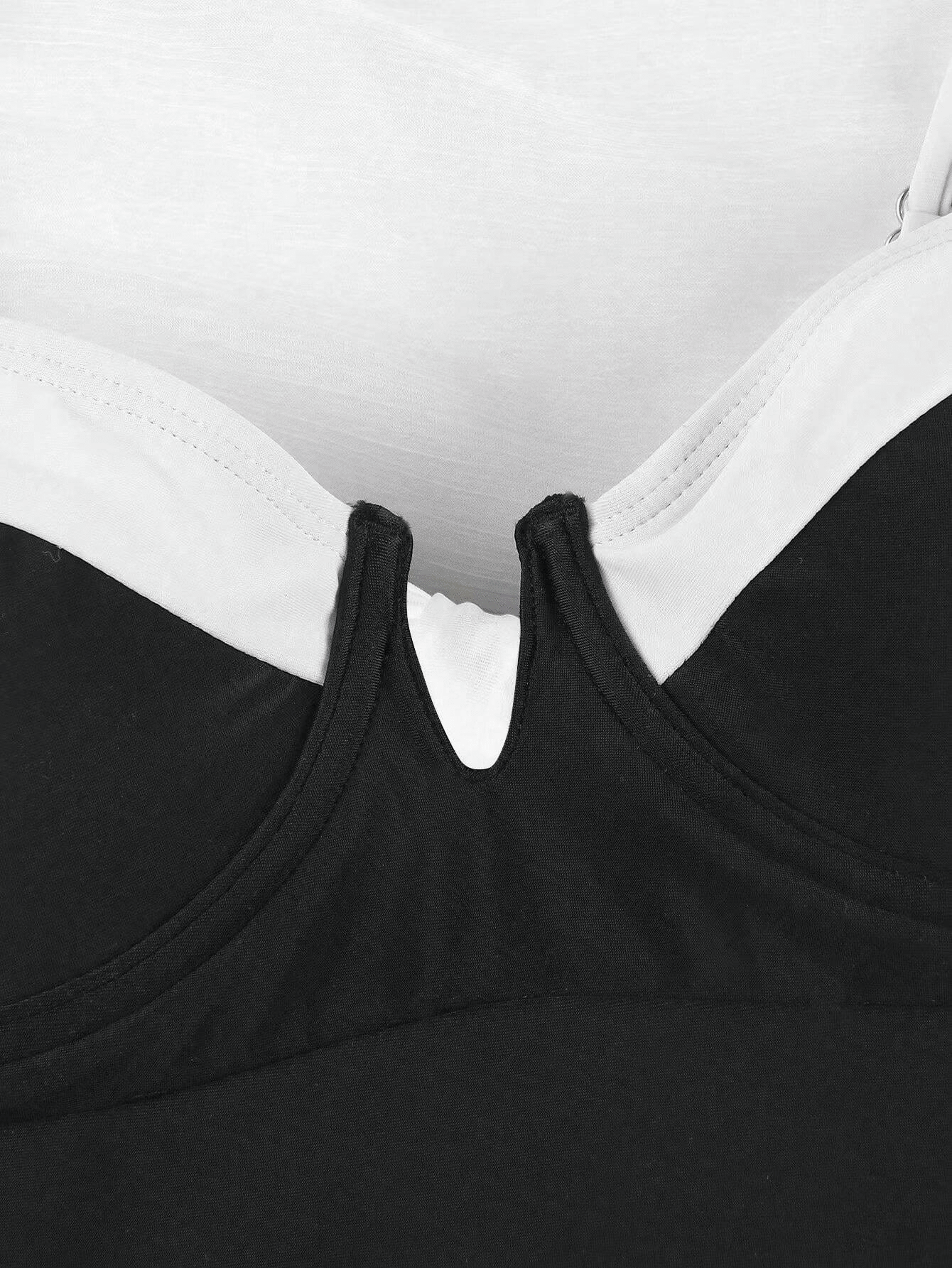 Seaside series women's one-piece quick drying swimsuit contrasting colors - Premium Swimsuit Set from Doba - Just $29.98! Shop now at Handbags Specialist Headquarter