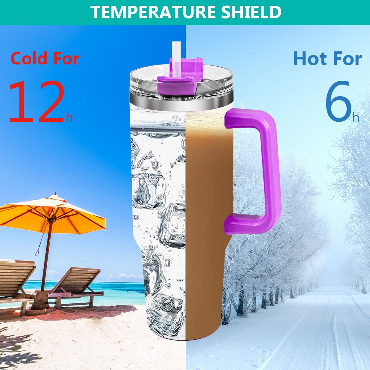 40oz 5D cowprint Insulated Tumbler With Handle And Straw Lid Portable Large Capacity water bottle, Heat preservation,304 Stainless Steel Cup For Outdoor Sports, Travel & Camping Birthday Gift - Premium Water Bottles from Doba - Just $39.48! Shop now at Handbags Specialist Headquarter