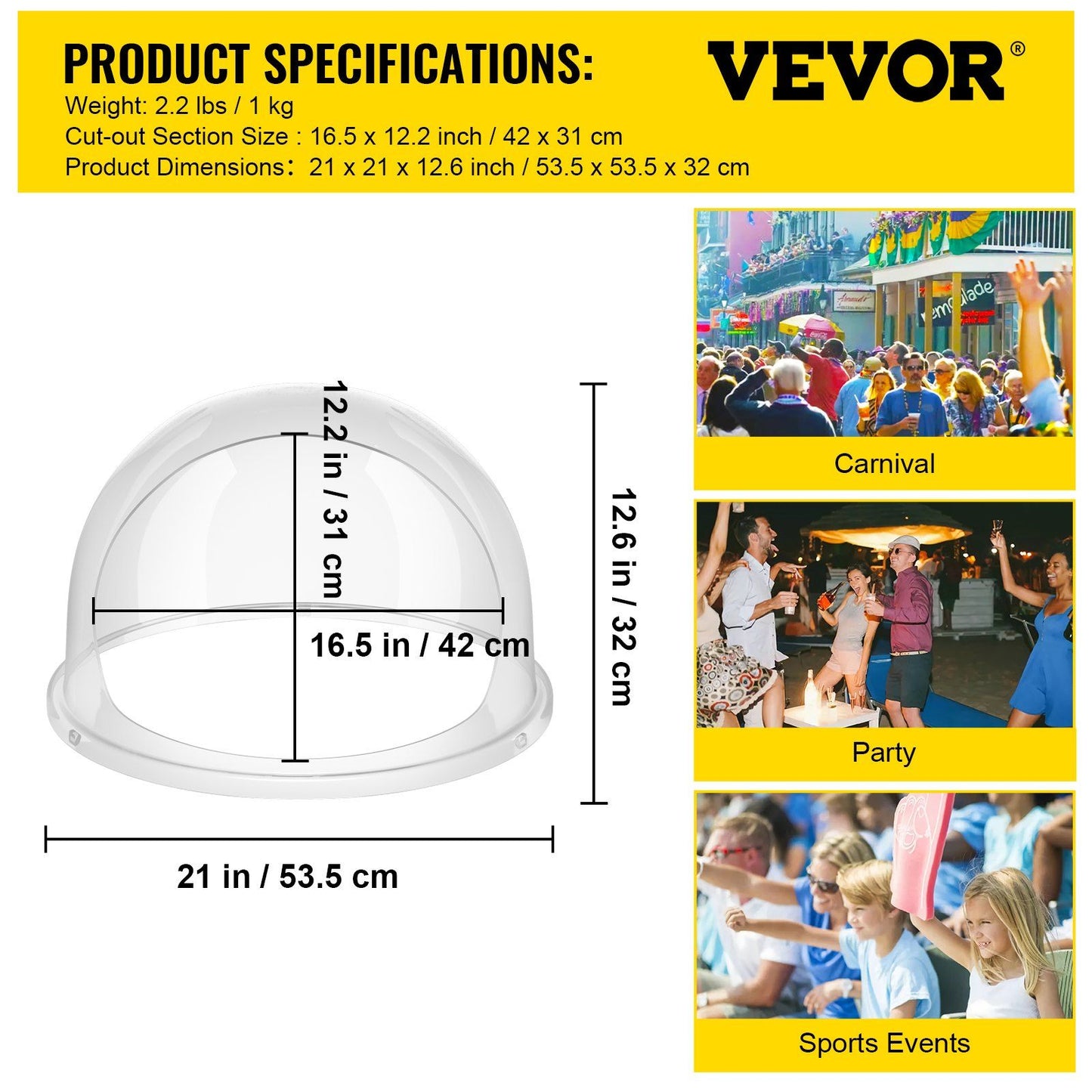 VEVOR Candy Machine Bubble Shield 20.5 Inch Clear Plastic Cotton Candy Cover for Commercial Candy Maker Machine - Premium Decor from Doba - Just $154.35! Shop now at Handbags Specialist Headquarter
