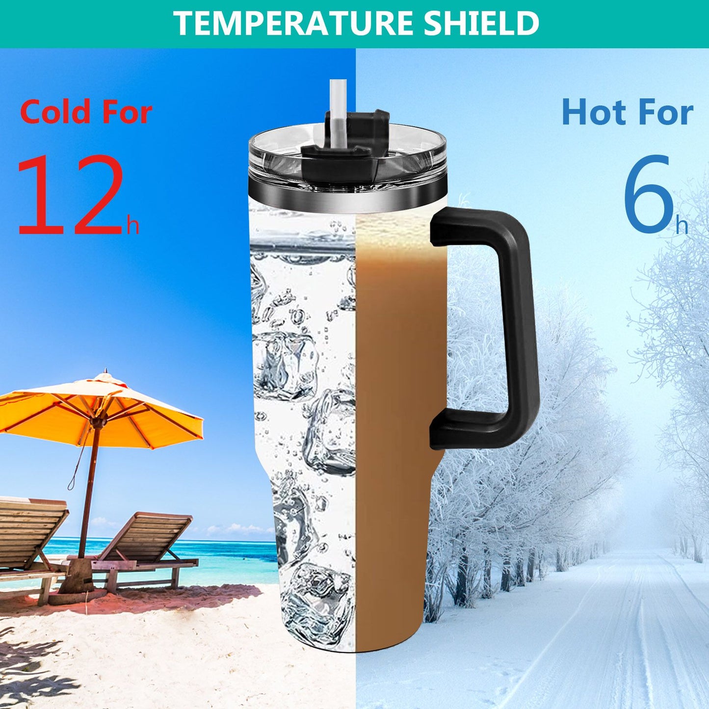 40oz 5D cowprint Insulated Tumbler With Handle And Straw Lid Portable Large Capacity water bottle, Heat preservation,304 Stainless Steel Cup For Outdoor Sports, Travel & Camping Birthday Gift - Premium Water Bottles from Doba - Just $39.48! Shop now at Handbags Specialist Headquarter