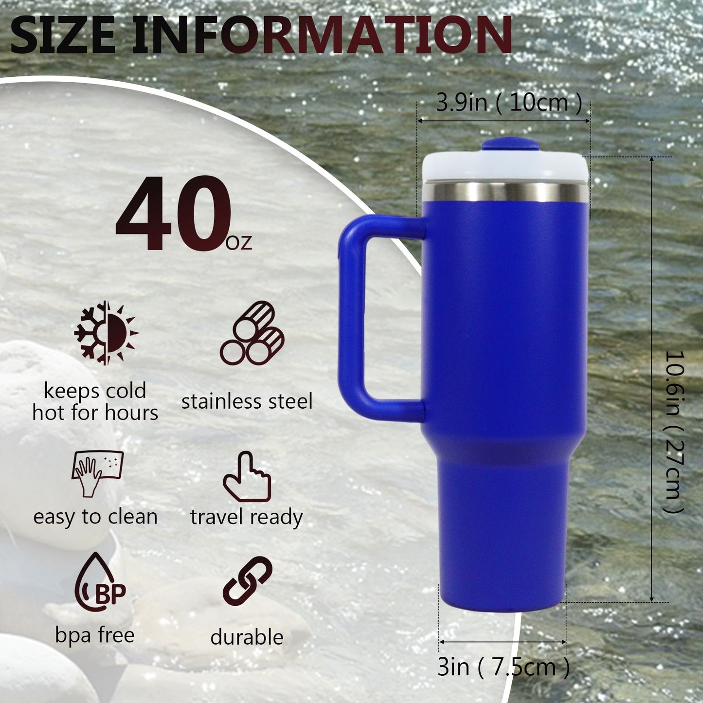 40oz V2 large capacity tumbler, With Handle And Straw Lid, Insulated Reusable Stainless Steel Water Bottles Travel Mug Coffee Cup car cup water cup For Men Women Outdoor Camping Driving, gift - Premium Water Bottles from Doba - Just $31.60! Shop now at Handbags Specialist Headquarter
