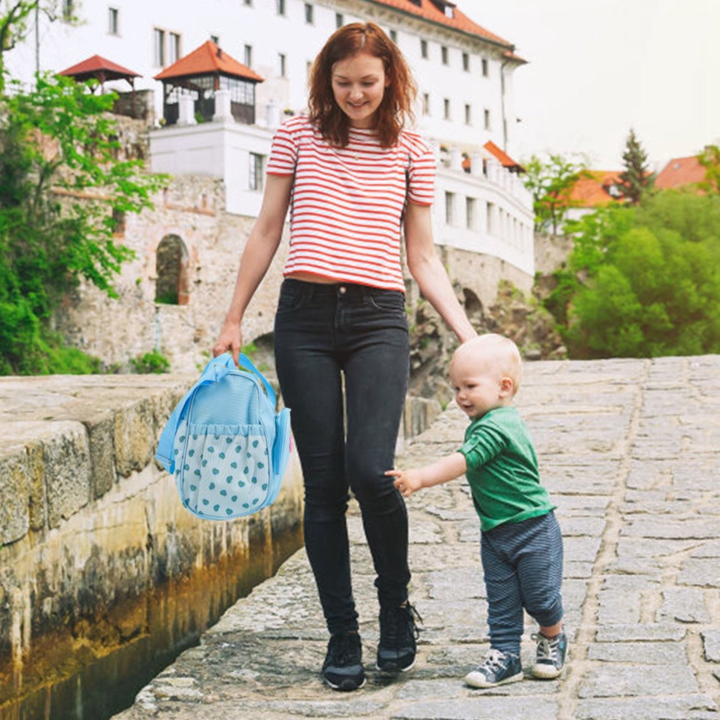 4Pcs Diaper Bag Tote Set Baby Napping Changing Bag Shoulder Mummy Bag with Diaper Changing Pad - Premium Diaper Bags Set from Doba - Just $79.65! Shop now at Handbags Specialist Headquarter