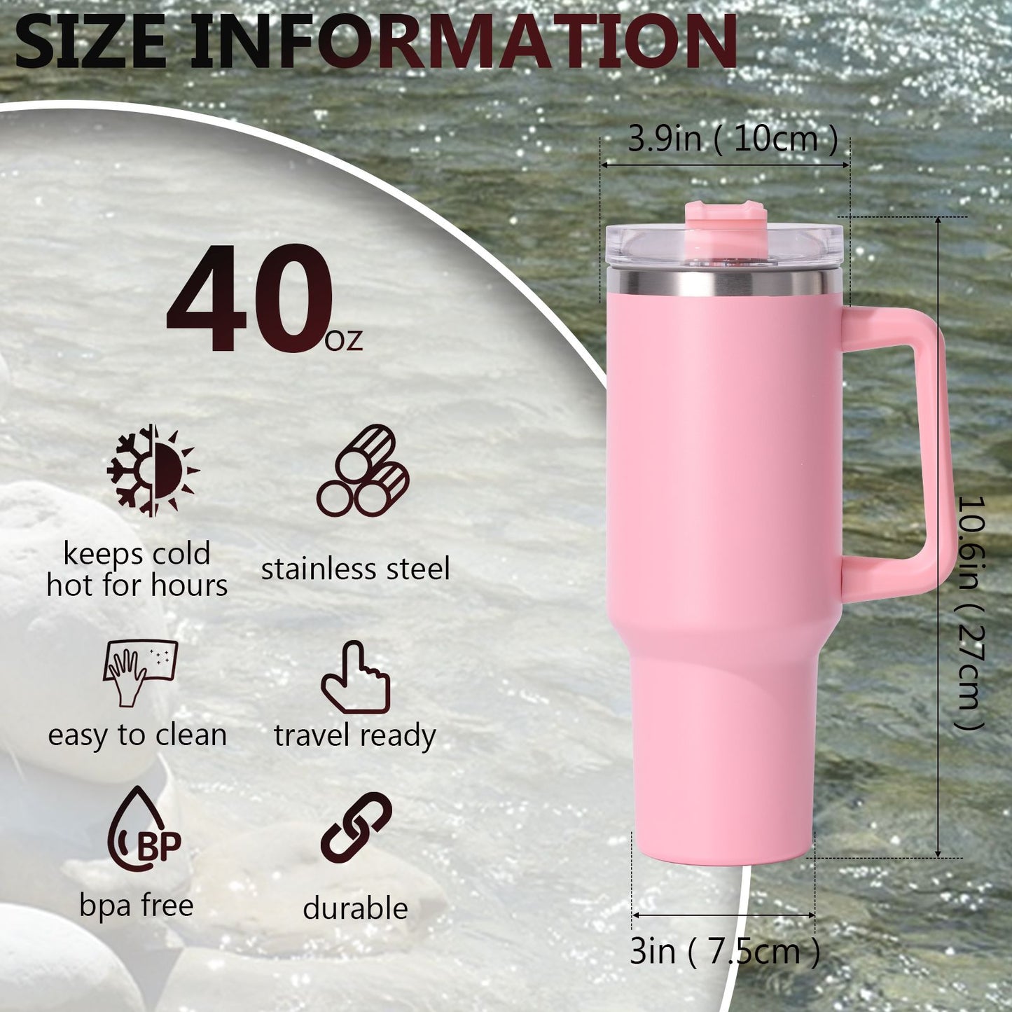 40oz large capacity tumbler, With Handle And Straw Lid, Insulated Reusable Stainless Steel Water Bottles Travel Mug Coffee Cup car cup water cup For Men Women Outdoor Camping Driving, gift - Premium Water Bottles from Doba - Just $31.60! Shop now at Handbags Specialist Headquarter