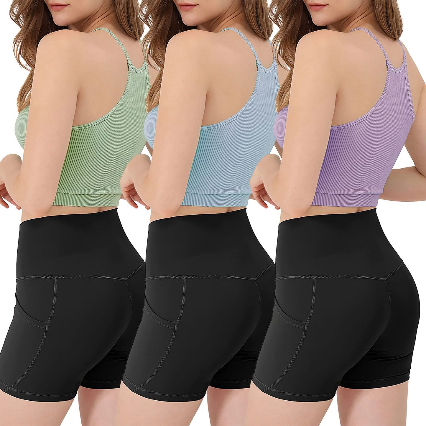 3 Pack Women Crop Basic Tank Top Ribbed Knit Sleeveless Round Neck 9 Color Machine Wash Summer Crop S to XL - Premium Tops from Doba - Just $55.80! Shop now at Handbags Specialist Headquarter