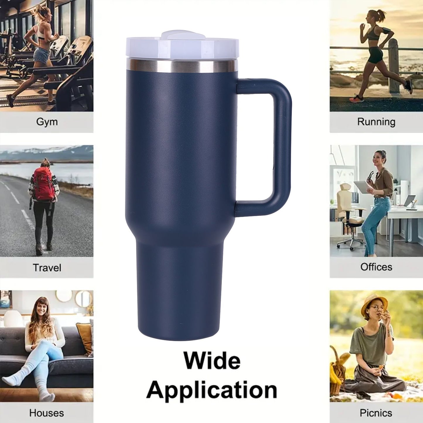 40oz V2 large capacity tumbler, With Handle And Straw Lid, Insulated Reusable Stainless Steel Water Bottles Travel Mug Coffee Cup car cup water cup For Men Women Outdoor Camping Driving, gift - Premium Water Bottles from Doba - Just $31.60! Shop now at Handbags Specialist Headquarter