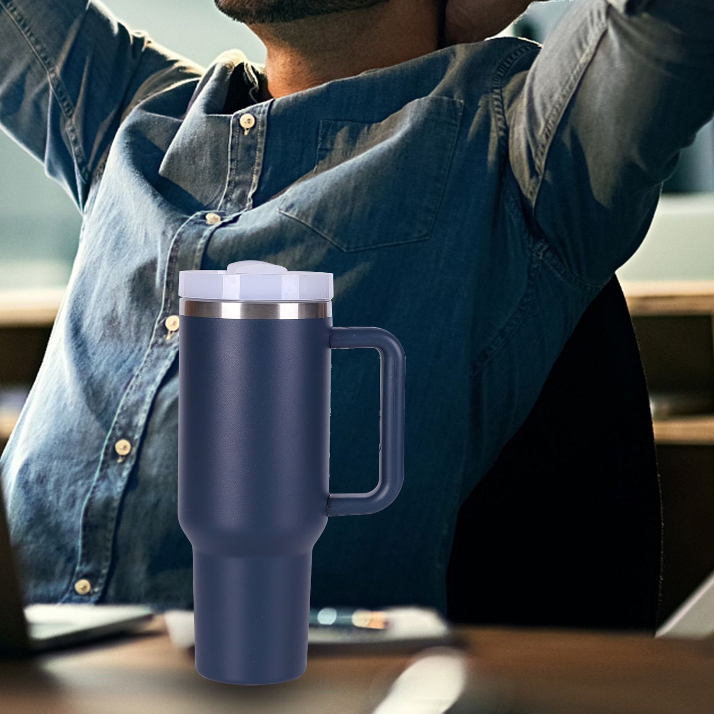 40oz V2 large capacity tumbler, With Handle And Straw Lid, Insulated Reusable Stainless Steel Water Bottles Travel Mug Coffee Cup car cup water cup For Men Women Outdoor Camping Driving, gift - Premium Water Bottles from Doba - Just $31.60! Shop now at Handbags Specialist Headquarter