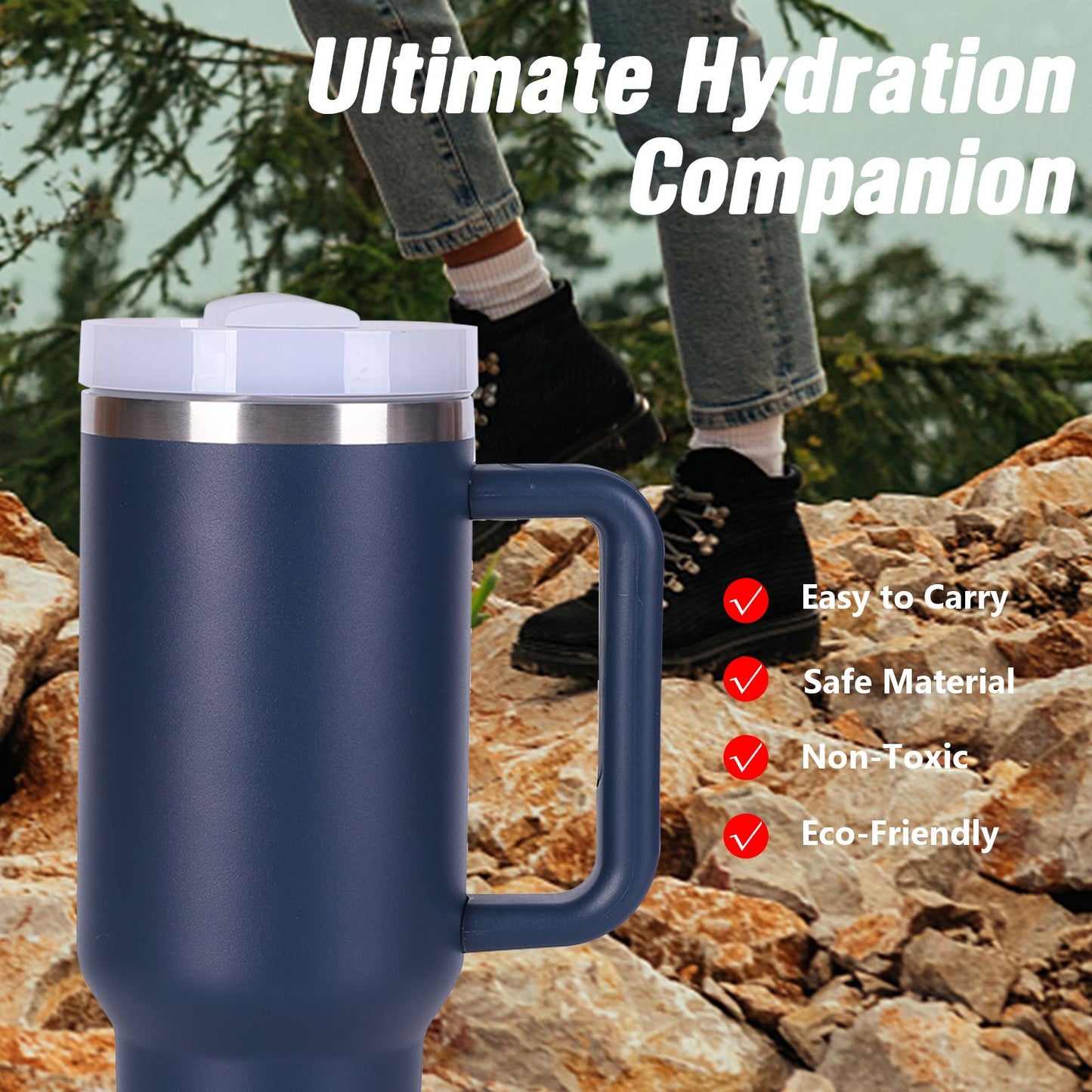 40oz V2 large capacity tumbler, With Handle And Straw Lid, Insulated Reusable Stainless Steel Water Bottles Travel Mug Coffee Cup car cup water cup For Men Women Outdoor Camping Driving, gift - Premium Water Bottles from Doba - Just $31.60! Shop now at Handbags Specialist Headquarter