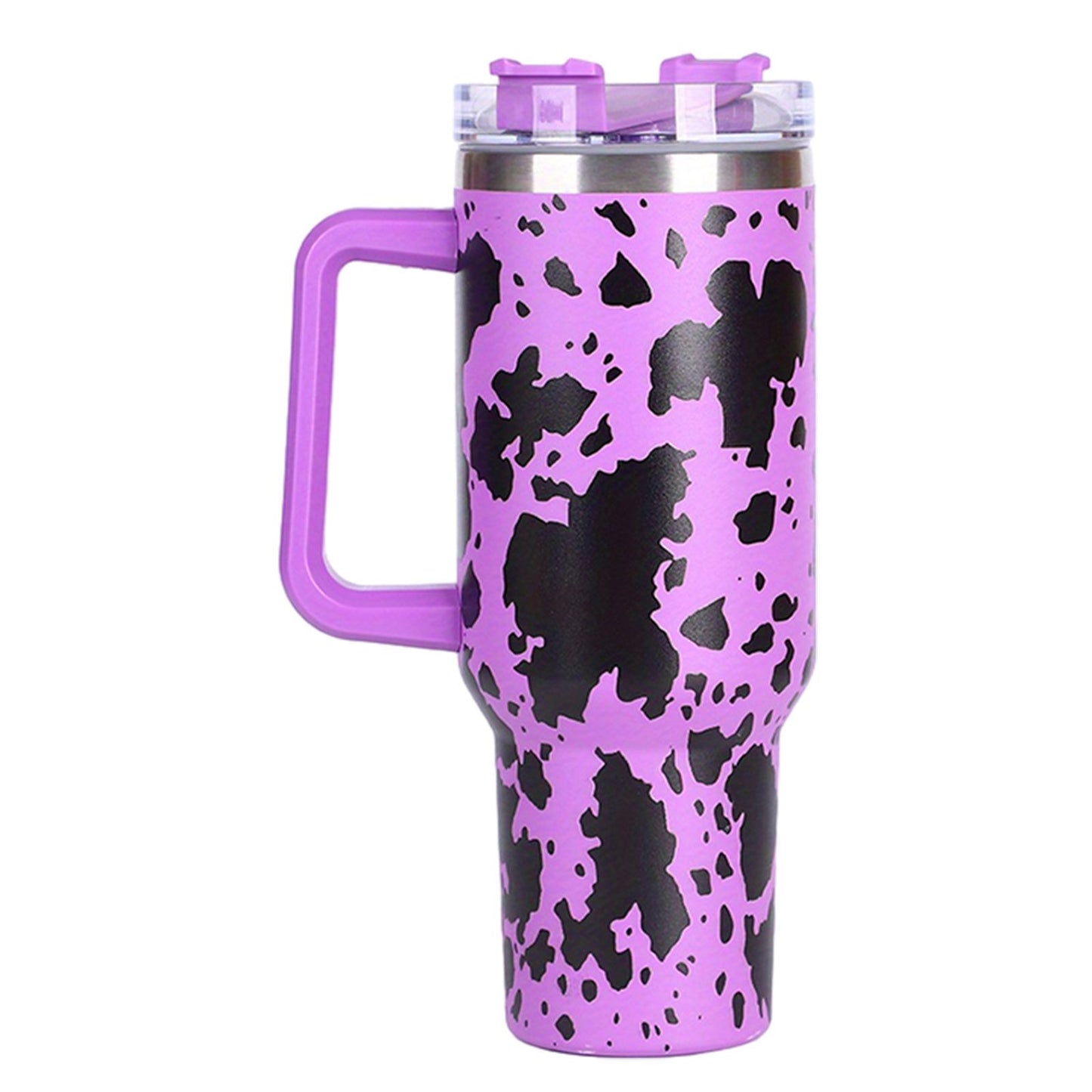 40oz 5D cowprint Insulated Tumbler With Handle And Straw Lid Portable Large Capacity water bottle, Heat preservation,304 Stainless Steel Cup For Outdoor Sports, Travel & Camping Birthday Gift - Premium Water Bottles from Doba - Just $39.48! Shop now at Handbags Specialist Headquarter