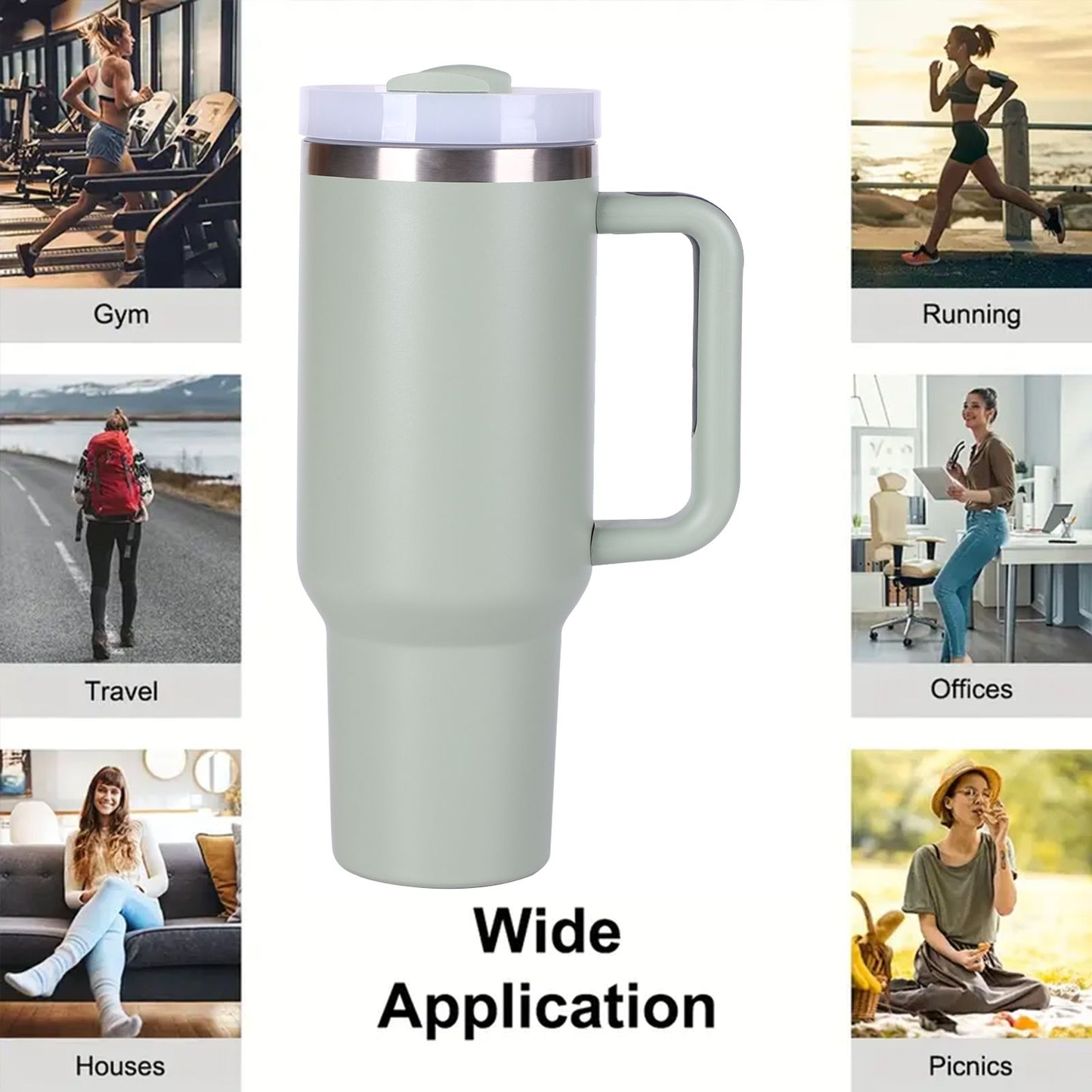 40oz V2 large capacity tumbler, With Handle And Straw Lid, Insulated Reusable Stainless Steel Water Bottles Travel Mug Coffee Cup car cup water cup For Men Women Outdoor Camping Driving, gift - Premium Water Bottles from Doba - Just $31.60! Shop now at Handbags Specialist Headquarter