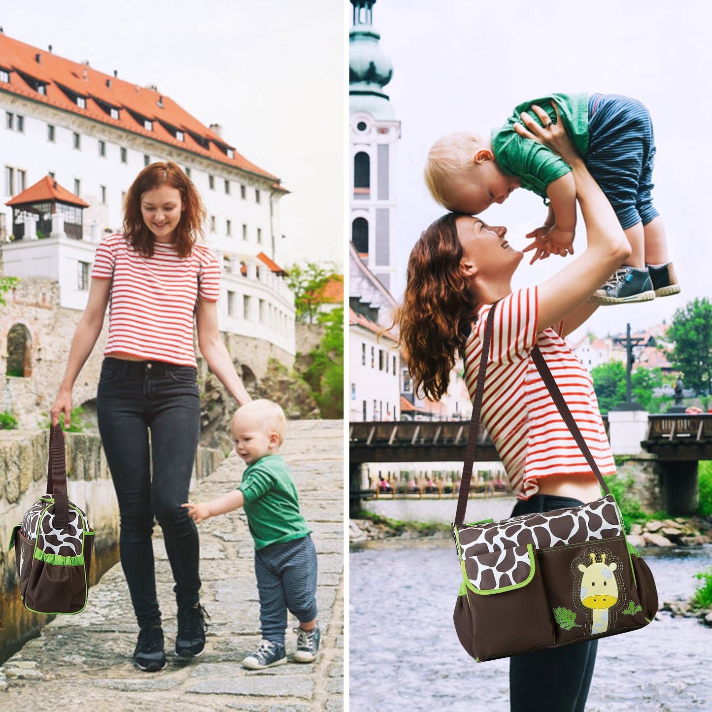 Baby Nappy Diaper Bags Mummy Diaper Duffel Shoulder Bags with Wipeable Diaper Changing Pad Transparent Bag Travel Tote Handbags For Overnights - Premium Diaper Bags Set from Doba - Just $51.85! Shop now at Handbags Specialist Headquarter