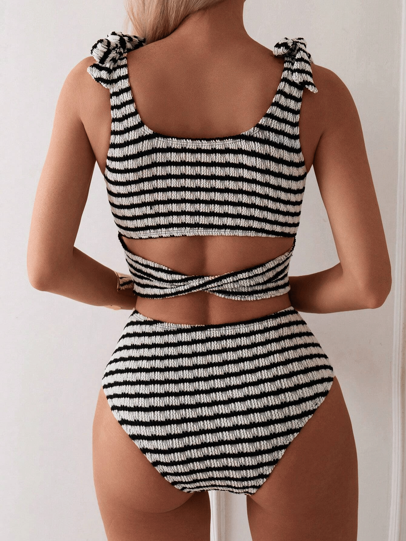 Women's two-piece striped swimsuit - Premium Swimsuit Set from Doba - Just $30.28! Shop now at Handbags Specialist Headquarter