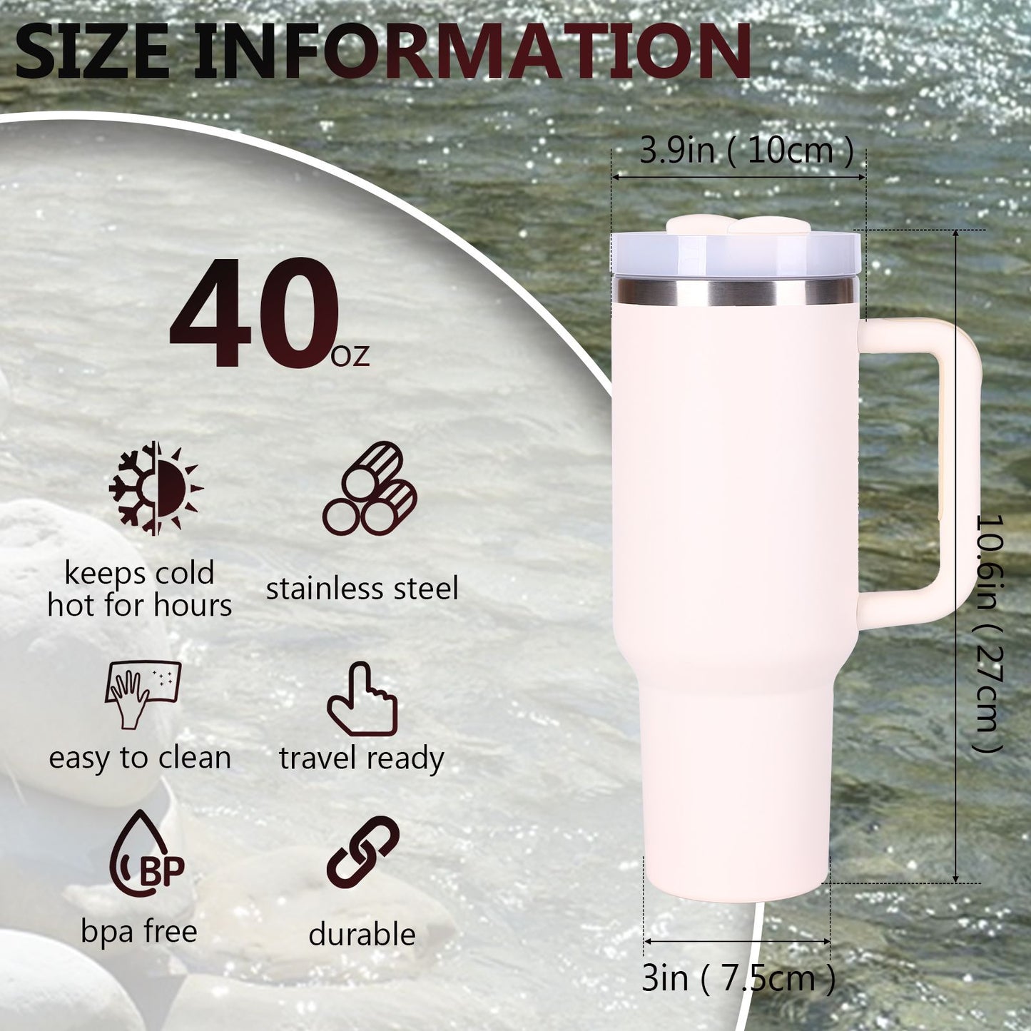 40oz V2 large capacity tumbler, With Handle And Straw Lid, Insulated Reusable Stainless Steel Water Bottles Travel Mug Coffee Cup car cup water cup For Men Women Outdoor Camping Driving, gift - Premium Water Bottles from Doba - Just $31.60! Shop now at Handbags Specialist Headquarter