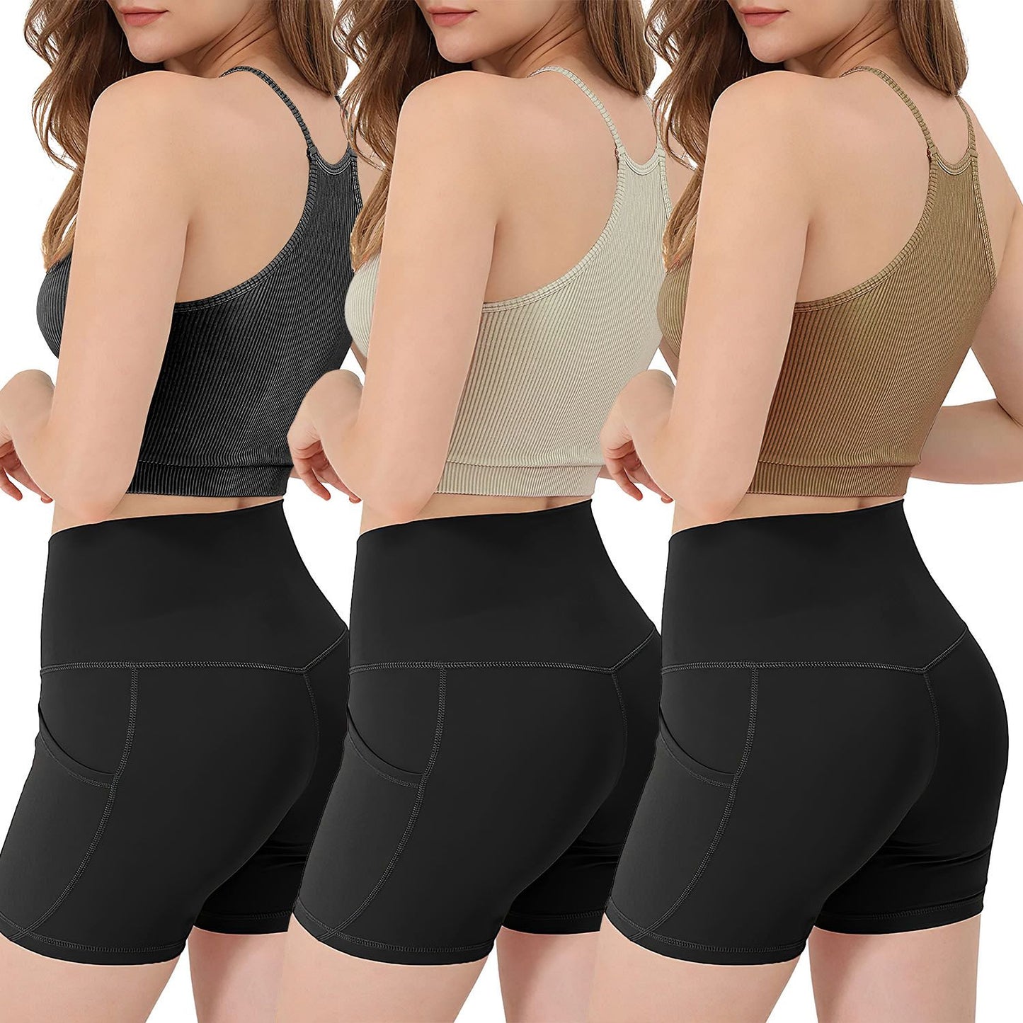 3 Pack Women Crop Basic Tank Top Ribbed Knit Sleeveless Round Neck 9 Color Machine Wash Summer Crop S to XL - Premium Tops from Doba - Just $55.80! Shop now at Handbags Specialist Headquarter
