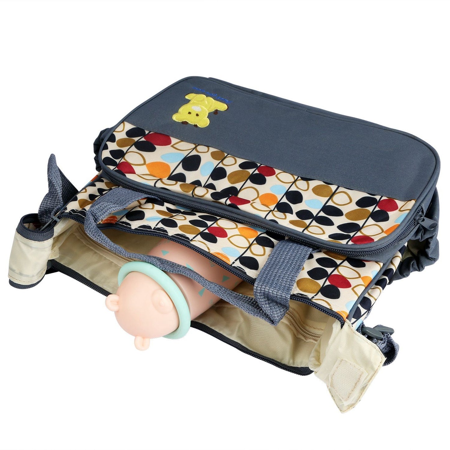 5PCS Baby Nappy Diaper Bags Set Mummy Diaper Shoulder Bags w/ Nappy Changing Pad Insulated Pockets Travel Tote Bags - Premium Tote Bags from Doba - Just $70.62! Shop now at Handbags Specialist Headquarter