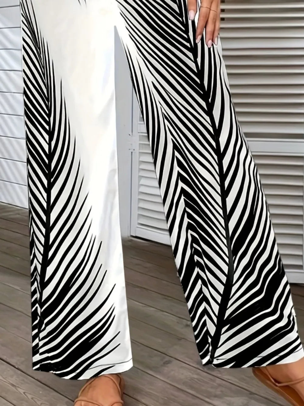 Printed Wide Leg Pants - Premium Women Pants from Trendsi - Just $26.99! Shop now at Handbags Specialist Headquarter