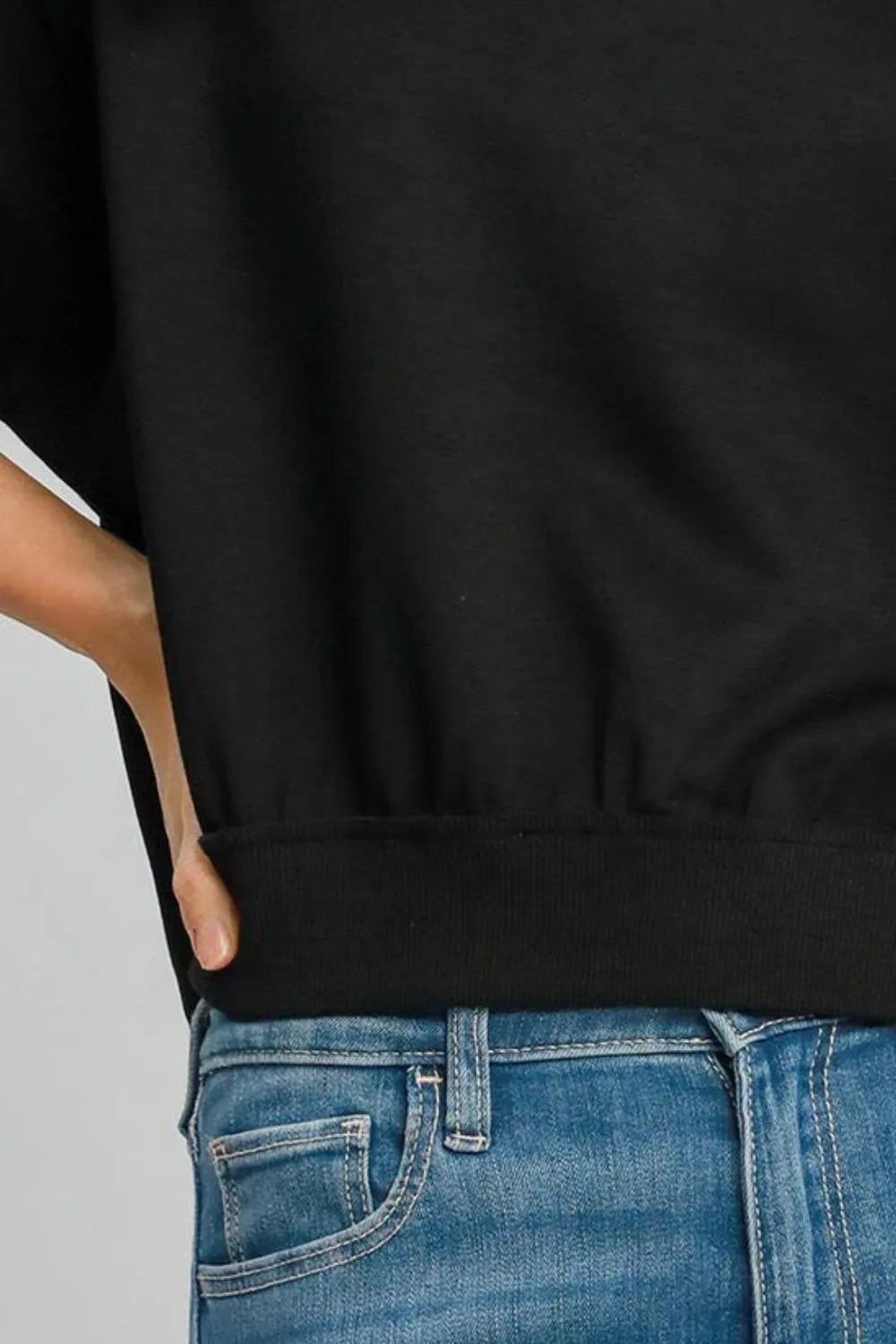 Umgee Full Size Lightweight Cropped Sweatshirt Plus Size - Premium Dresses from Trendsi - Just $44.99! Shop now at Handbags Specialist Headquarter