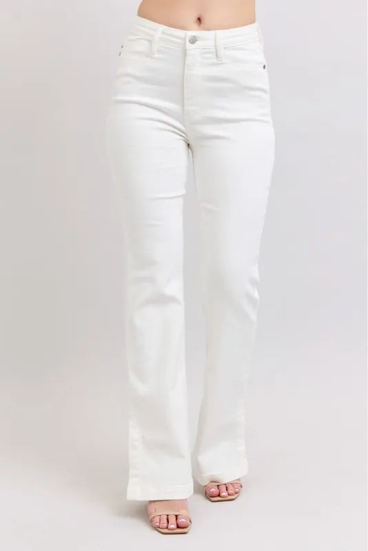 Judy Blue Full Size High Waist Side Slit Slim Bootcut Jeans Plus Size - Premium Women / Jeans & Denim from Trendsi - Just $60.99! Shop now at Handbags Specialist Headquarter
